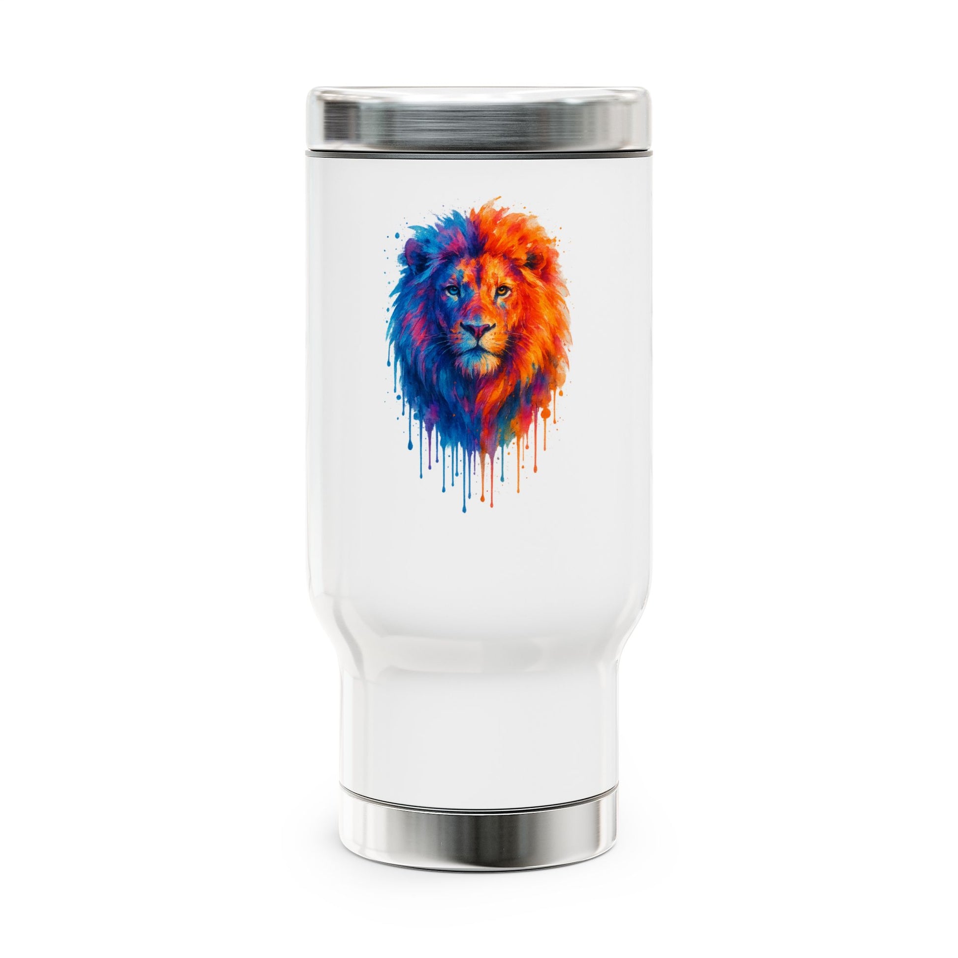 Judah Unleashed Stainless Steel Travel Mug with Handle, 14oz - American Zionist