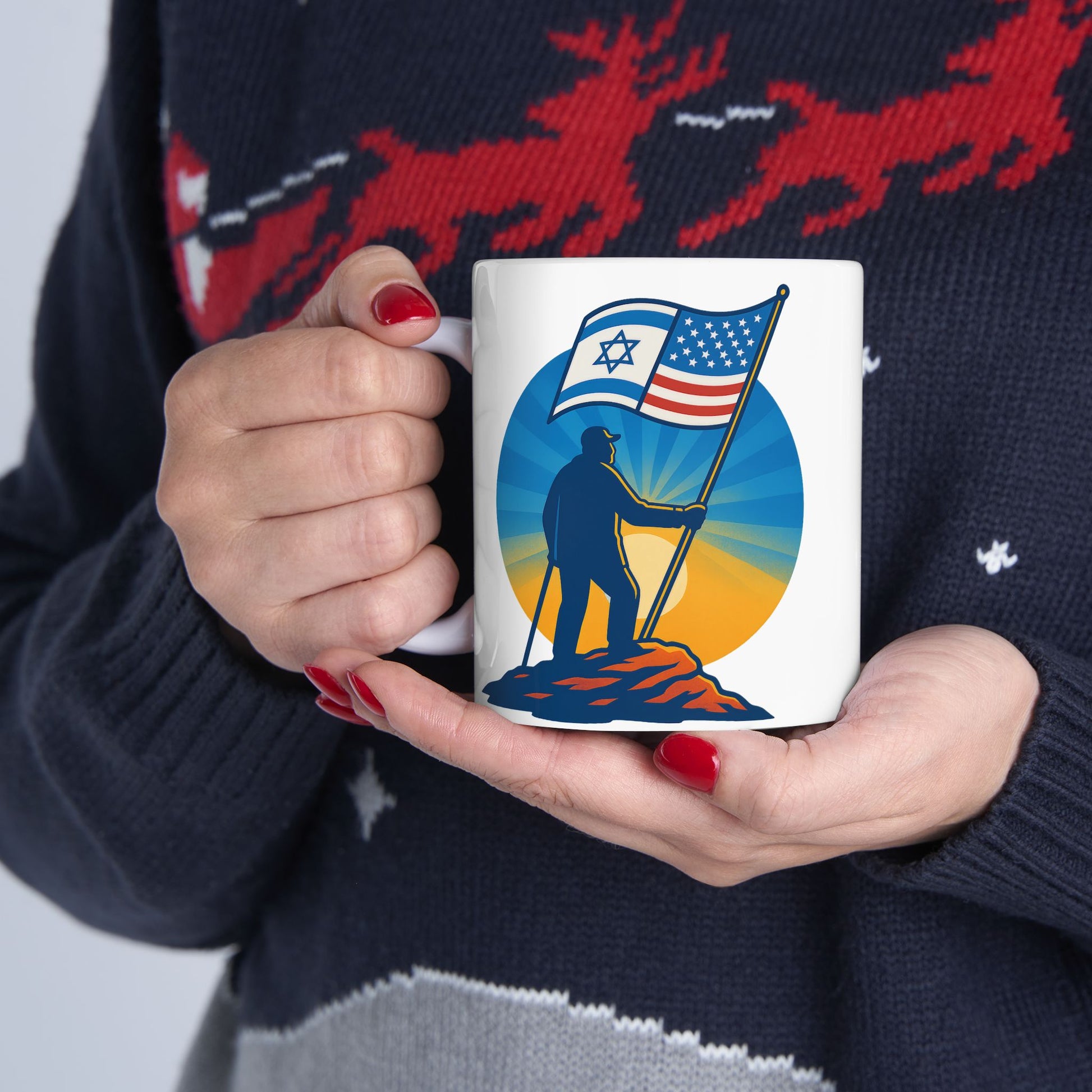 Grandpa Stands Tall Ceramic Mug, (11oz, 15oz) - American Zionist