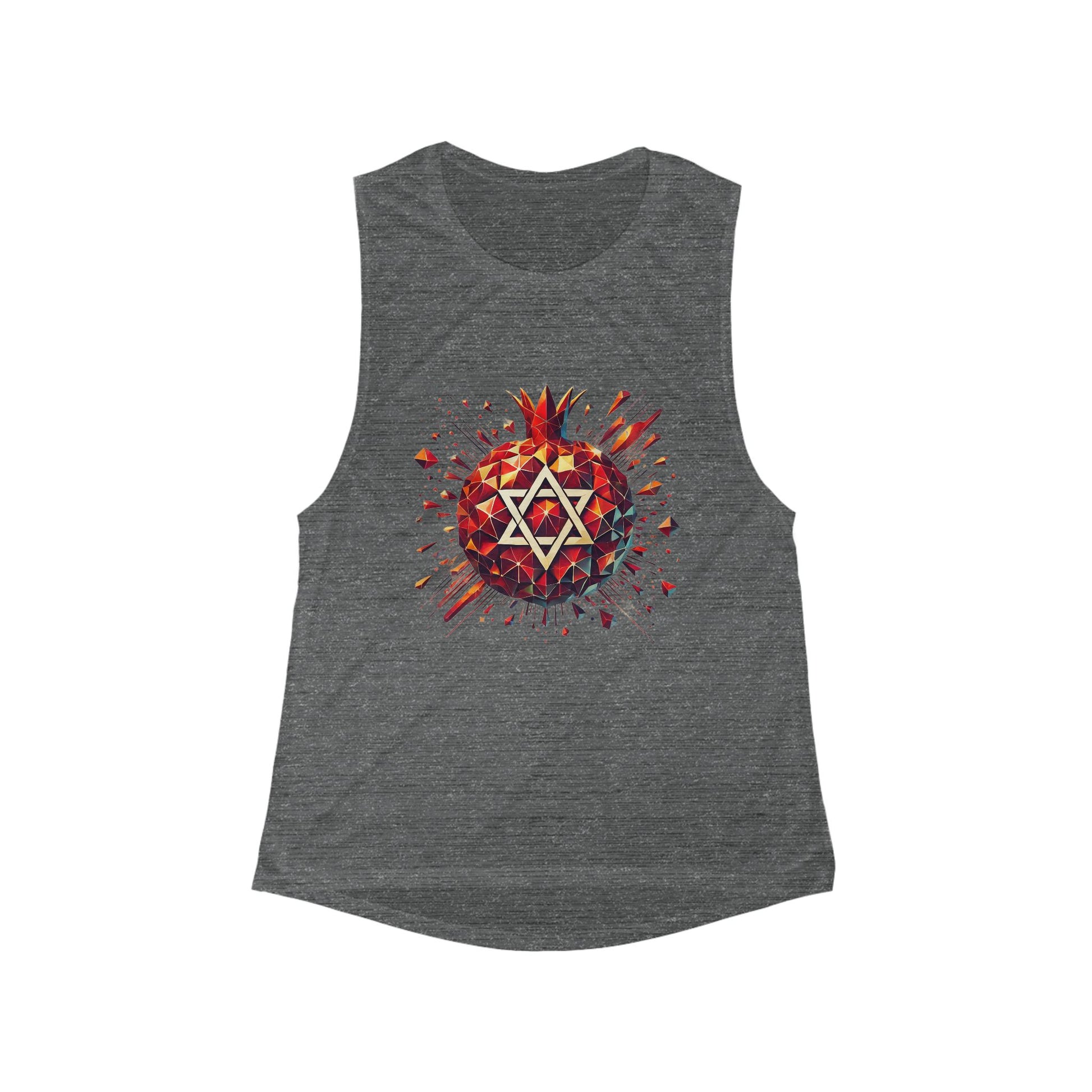 Pomegranate Star of David Women's Flowy Scoop Muscle Tank - American Zionist
