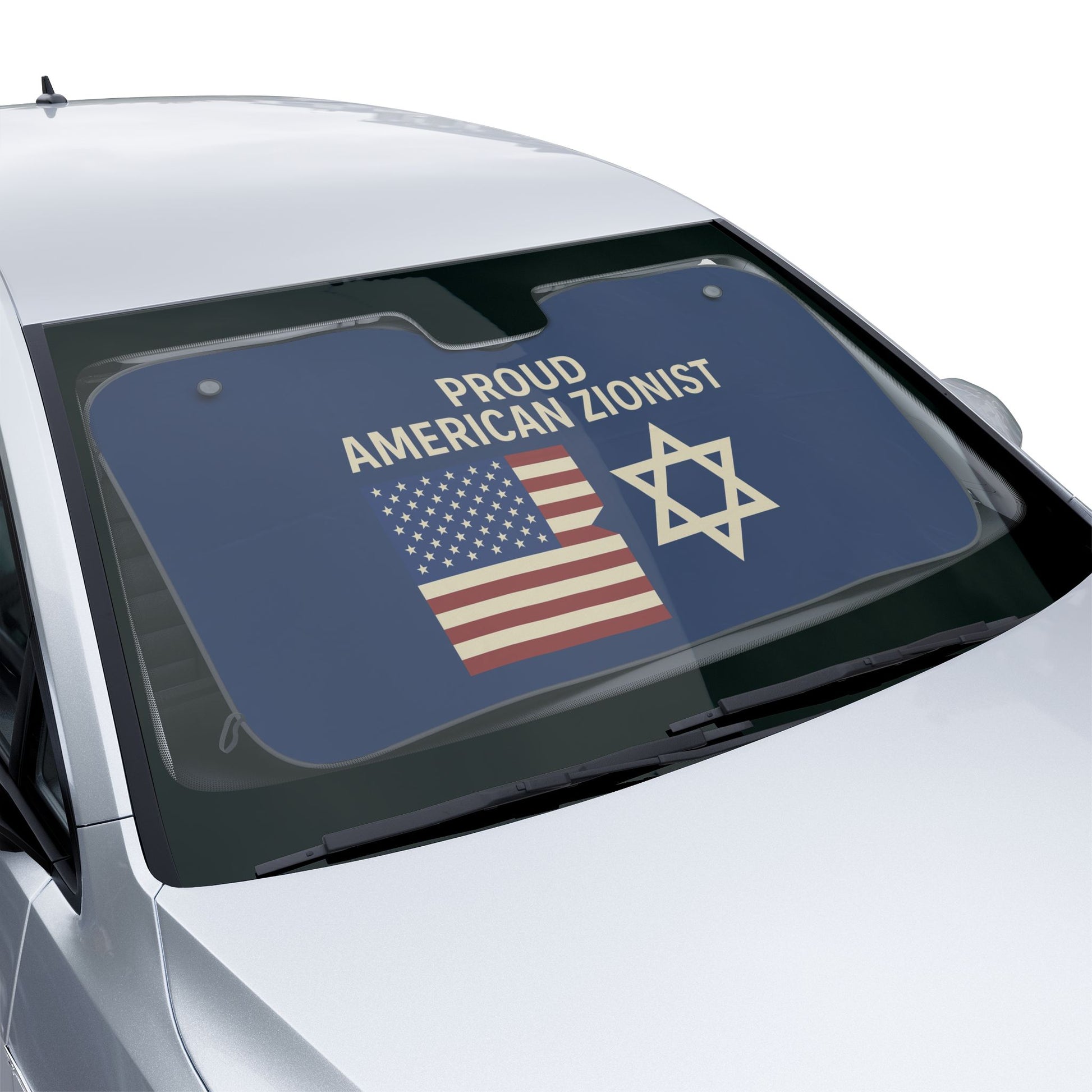 Blue Proud American Zionist Car Sun Shades - American Zionist