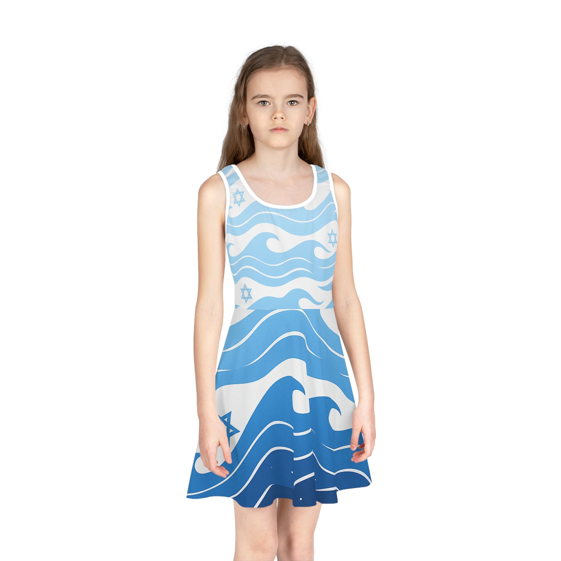 Waves of the Land Girls' Sleeveless Sundress (AOP) - American Zionist