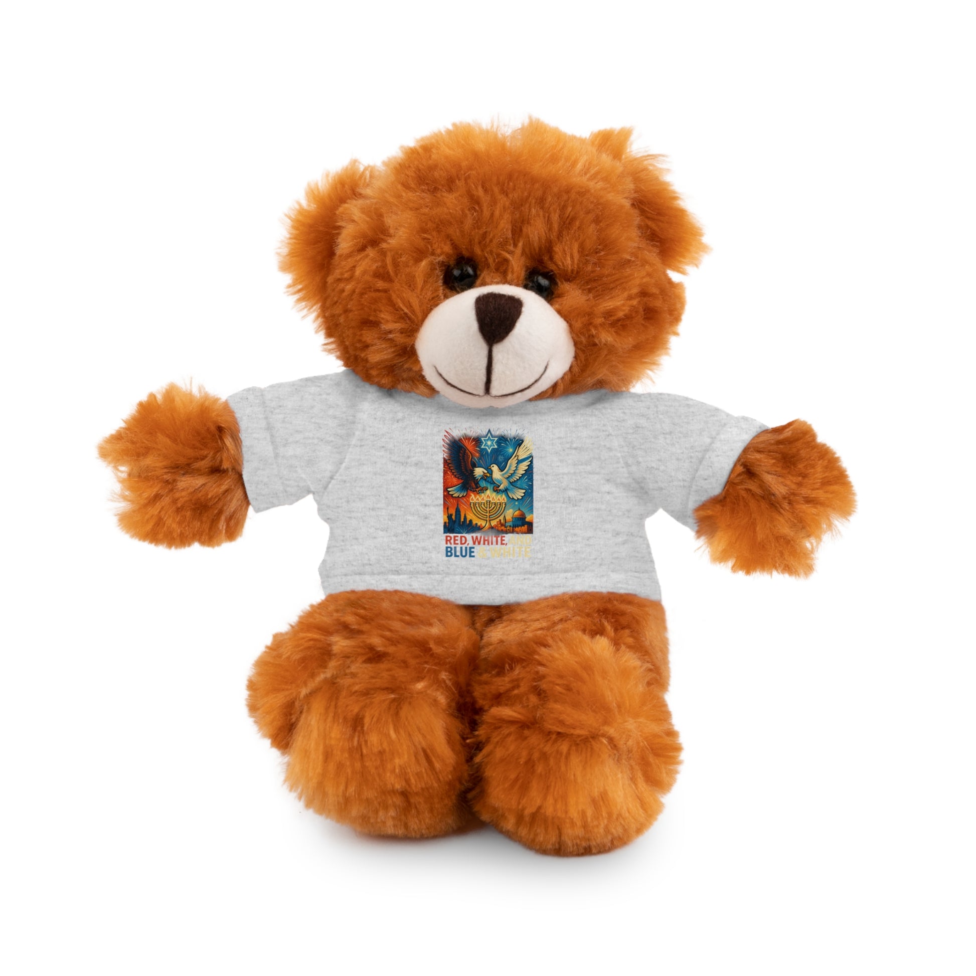 Red White and Blue Stuffed Animals with Tee - American Zionist