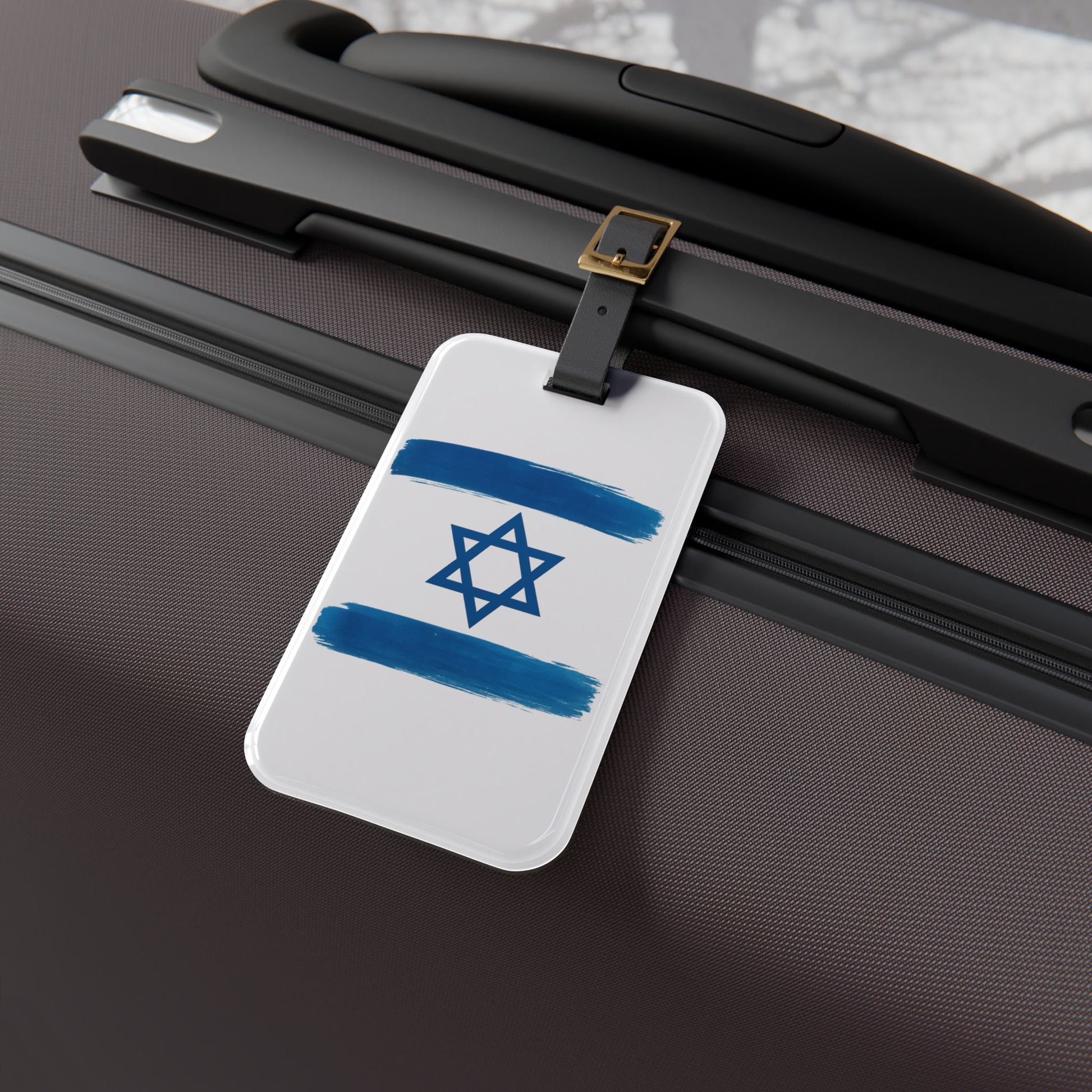 Blue Stars Of David Luggage Tag - American Zionist