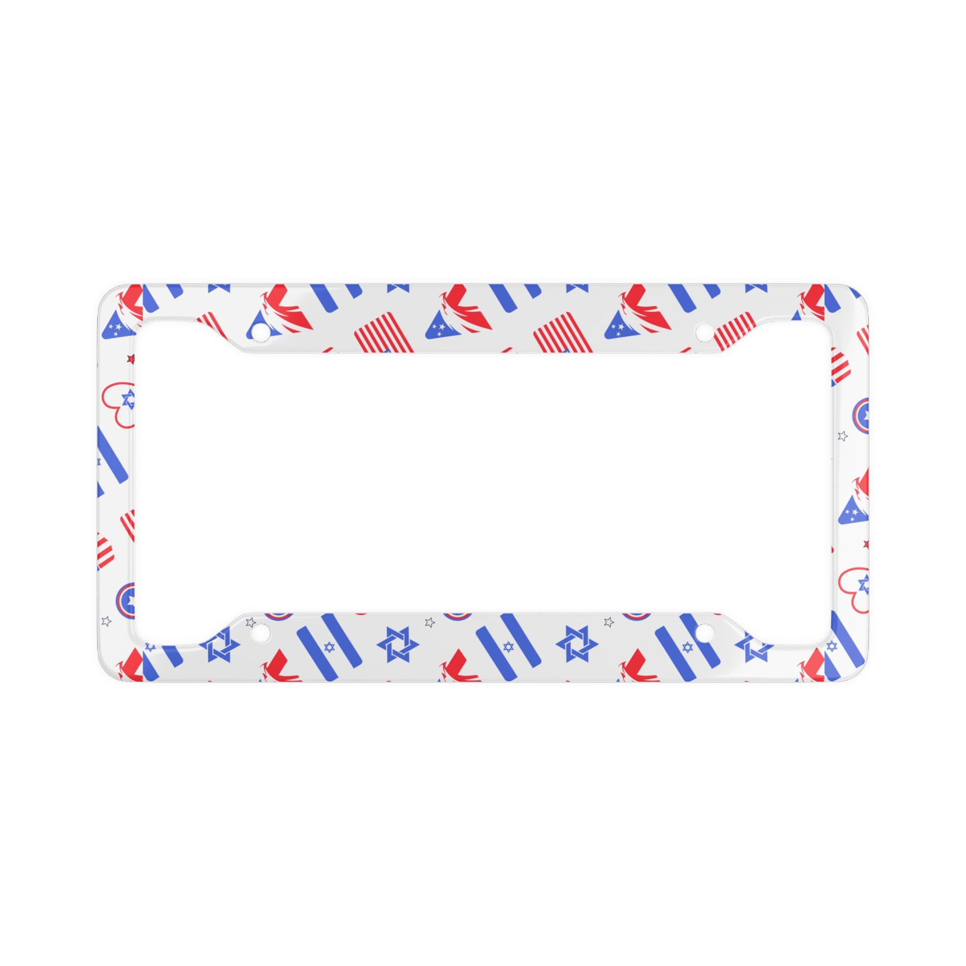 Zionist Heart Pattern License Plate Frame - American Zionist