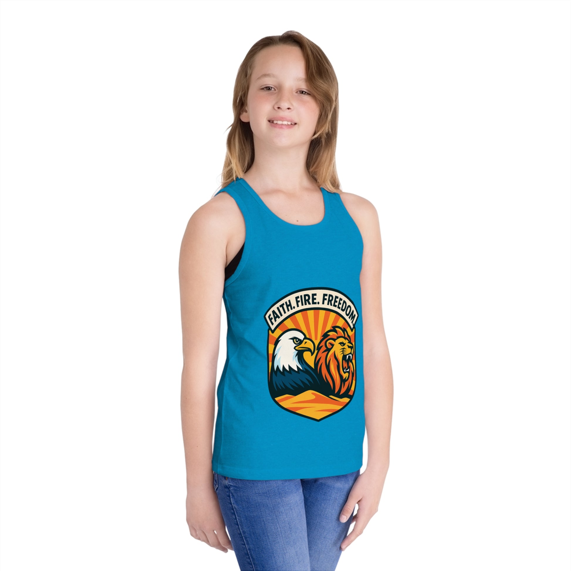 Lions Eagles Rise Kid's Jersey Tank Top - American Zionist