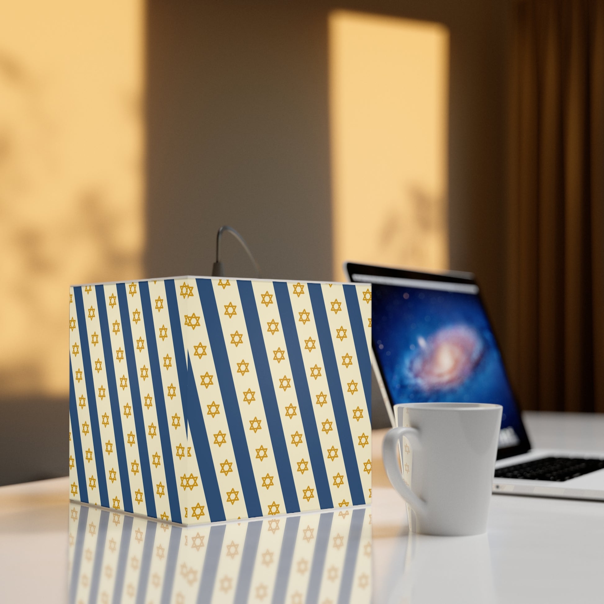 Israel Regalia Stripe Light Cube Lamp - American Zionist