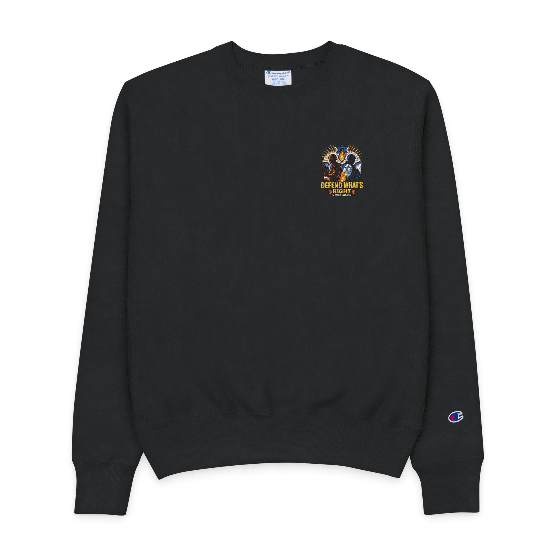 Defend What's Right Men's Champion Crewneck Sweatshirt - American Zionist