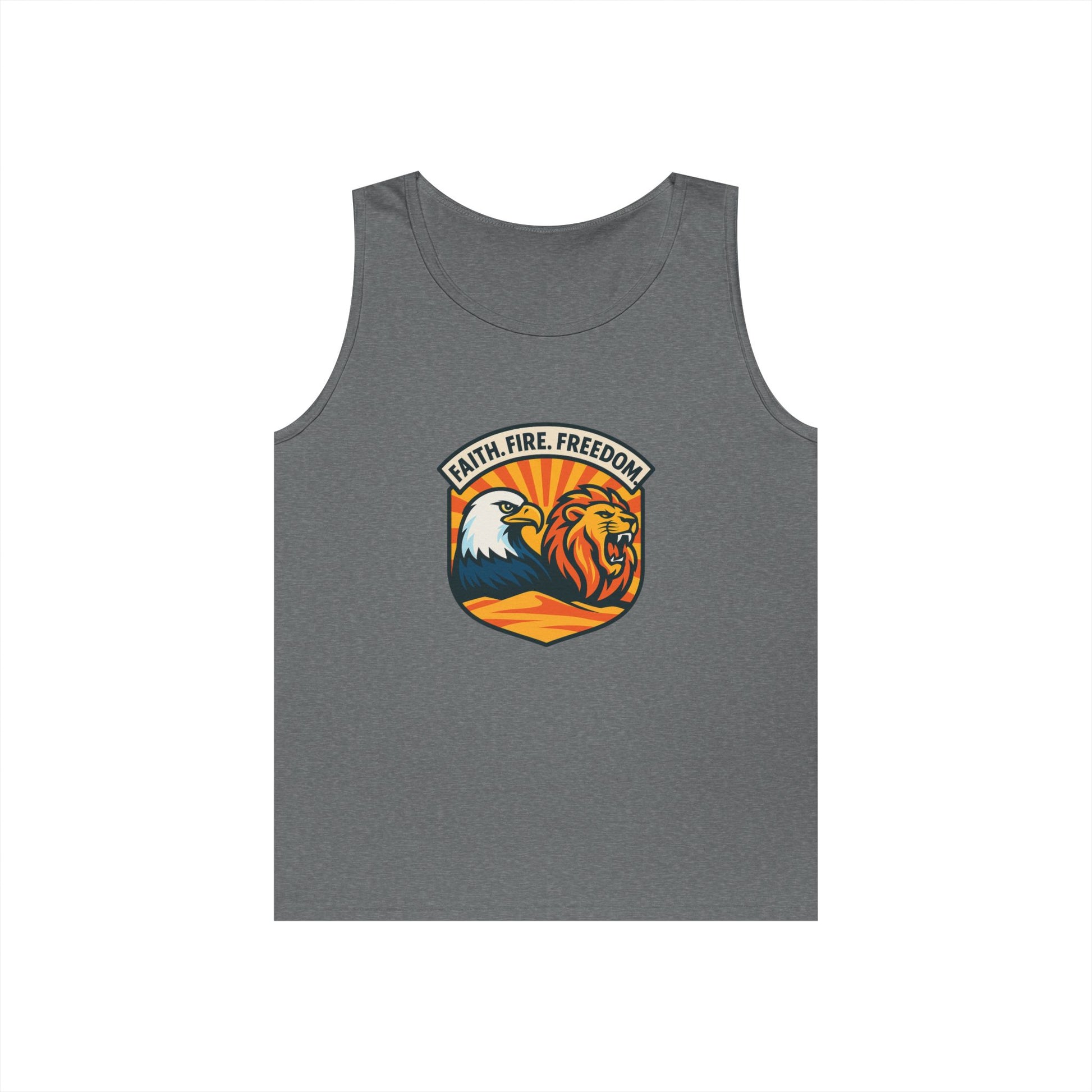 Lions Eagles Rise Unisex Heavy Cotton Tank Top - American Zionist