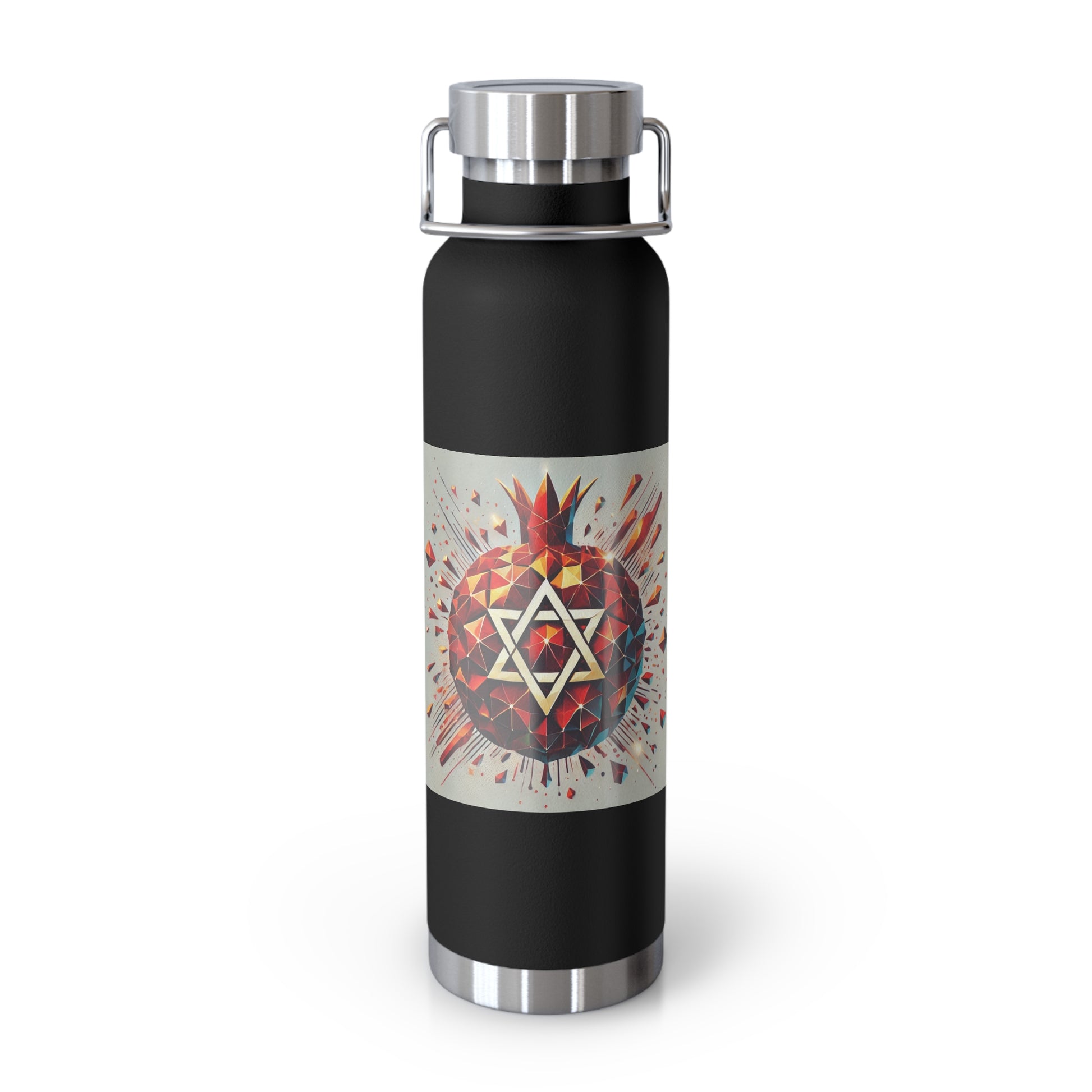Pomegranate Star of David Copper Vacuum Insulated Bottle, 22oz - American Zionist