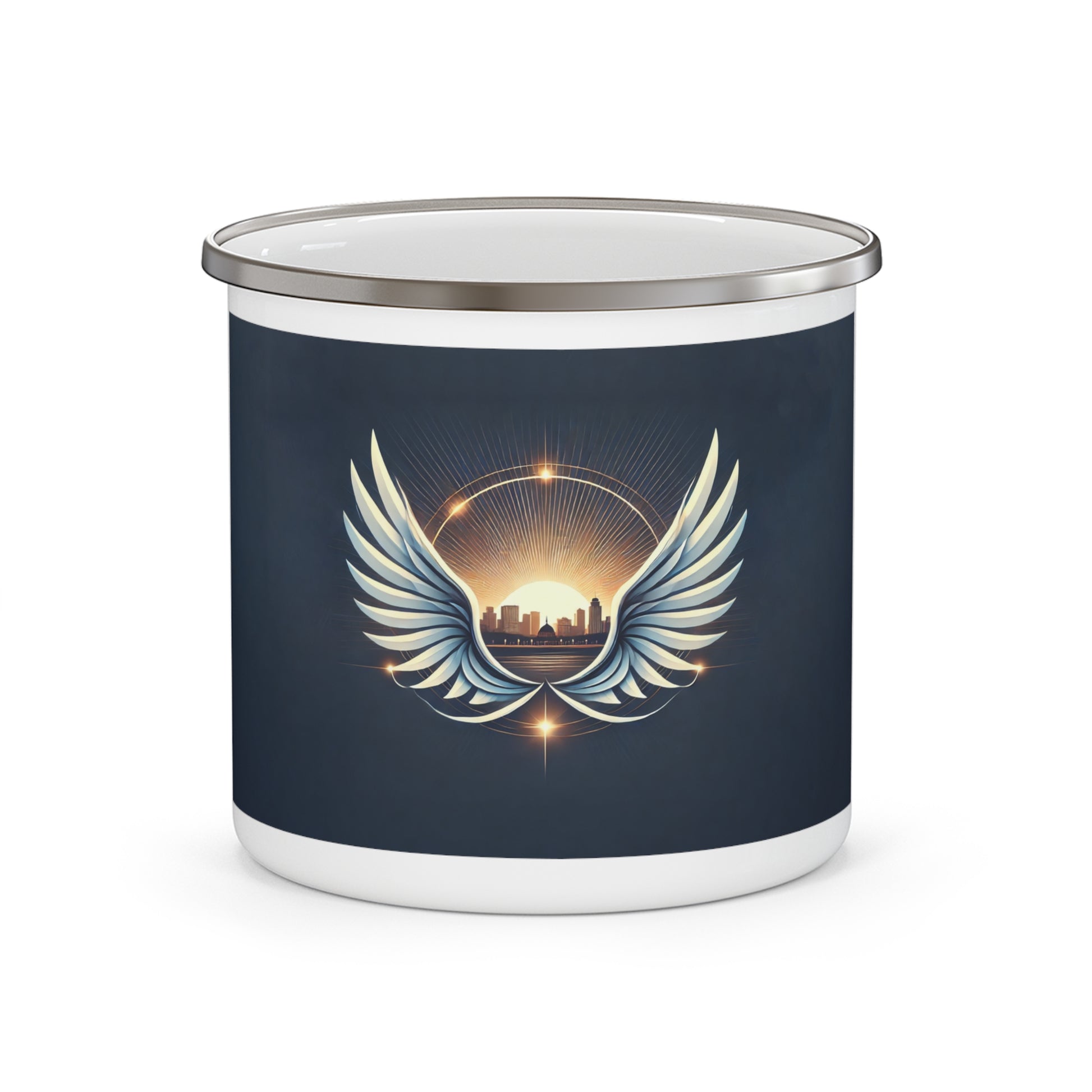 Sunset Wings Enamel Camping Mug - American Zionist