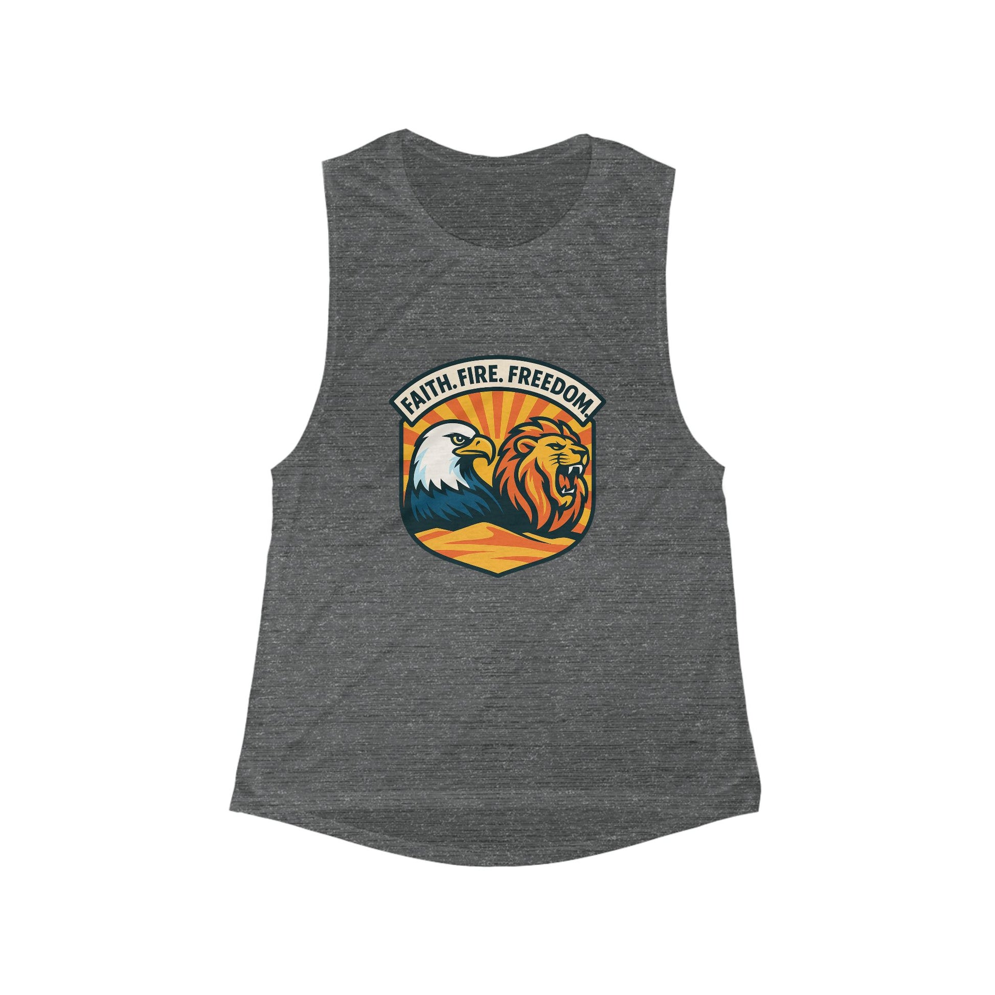 Lions Eagles Rise Women's Flowy Scoop Muscle Tank - American Zionist