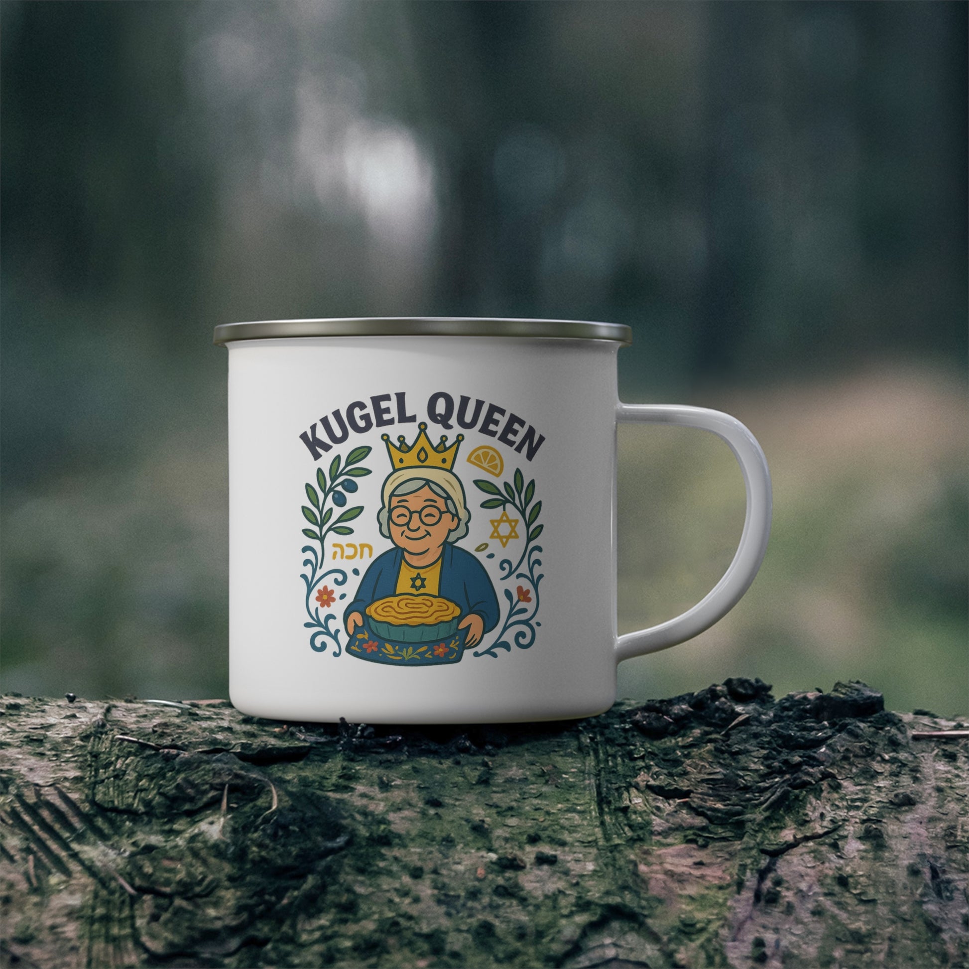Kugel Queen Enamel Camping Mug - American Zionist