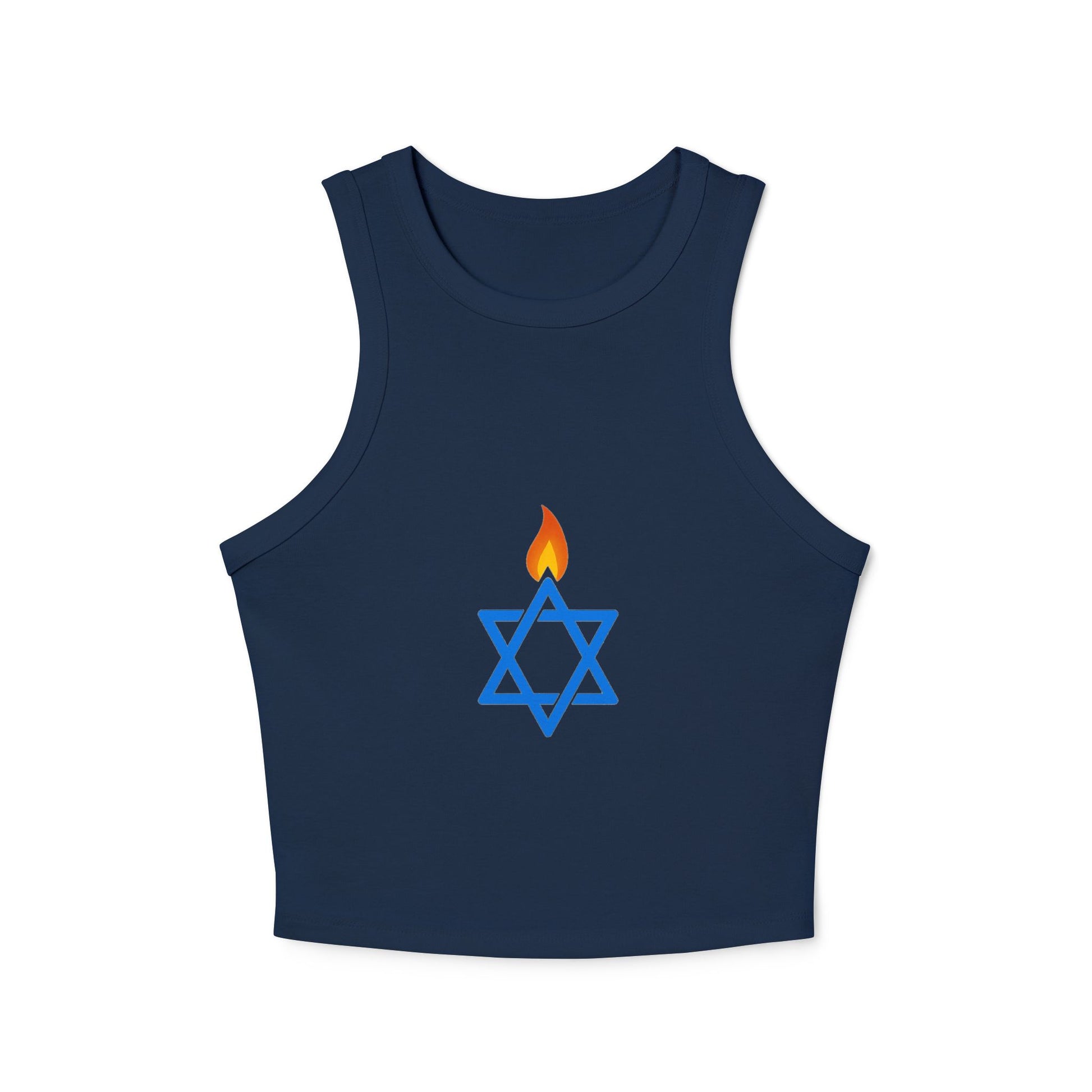 Fire Stars Of David Women's Micro Rib Racer Tank Top - American Zionist