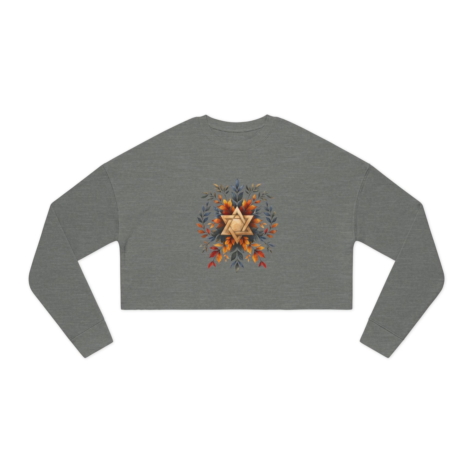 Star of David Wreath Transparent Women's Cropped Sweatshirt - American Zionist