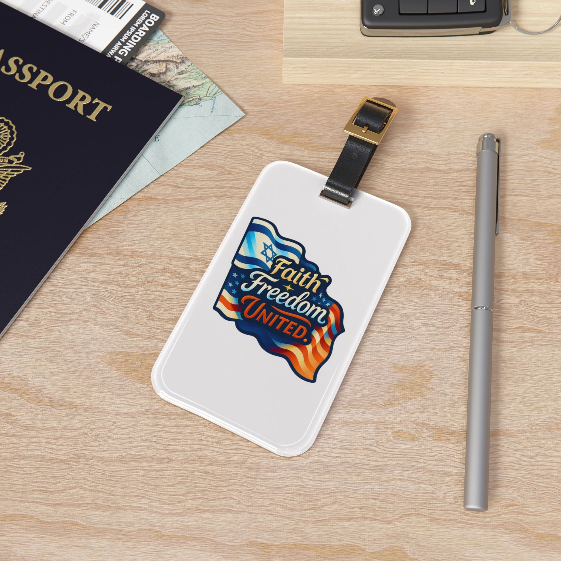 Faith Freedom United Luggage Tag - American Zionist