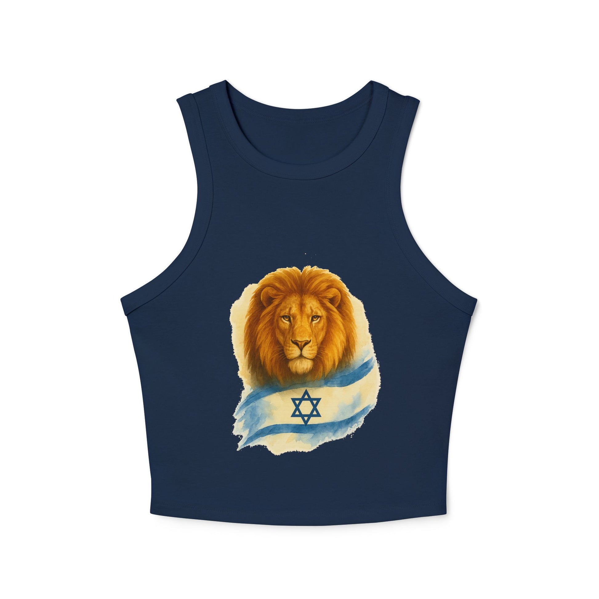 Lion Of Israel Women's Micro Rib Racer Tank Top - American Zionist