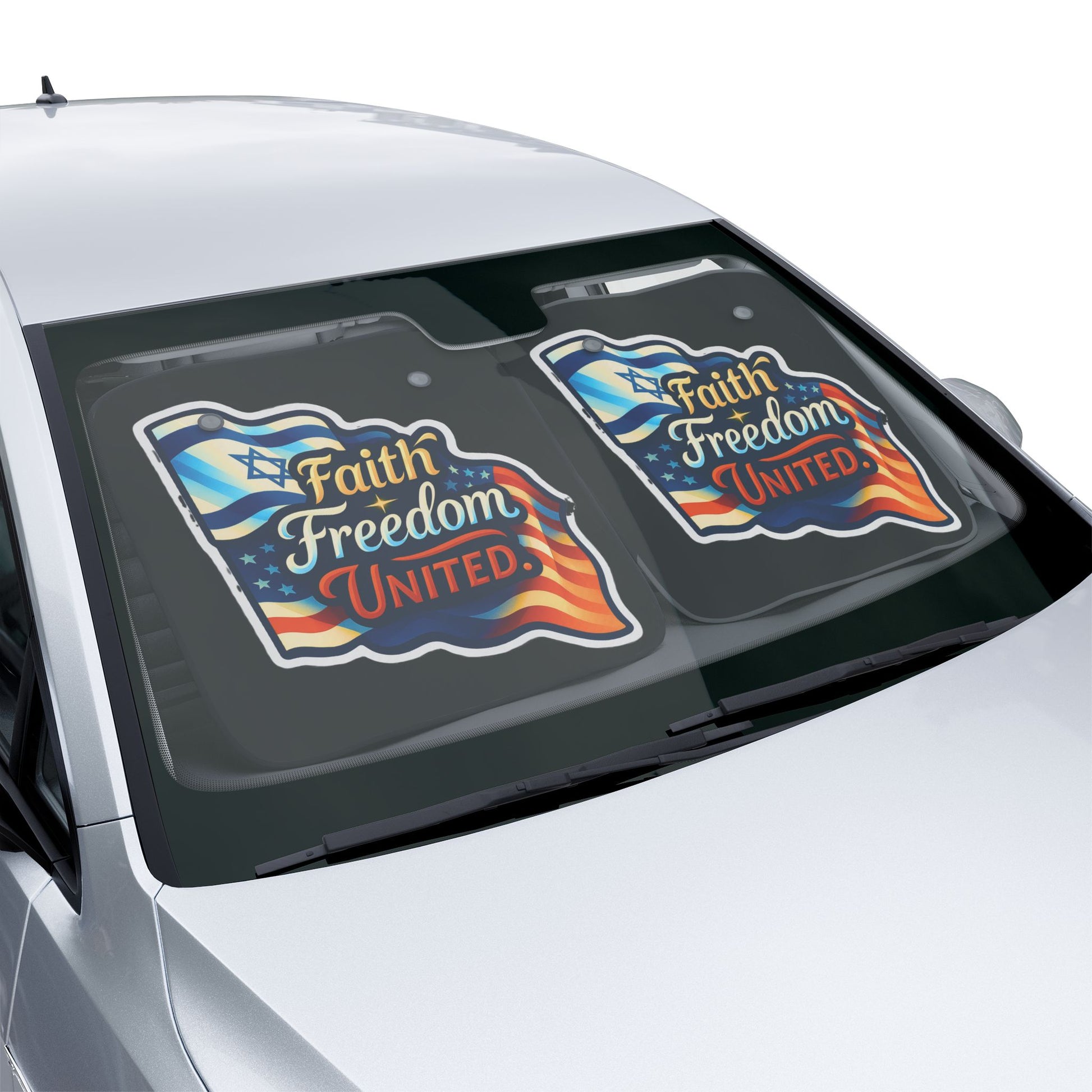 Faith Freedom United Car Sun Shades - American Zionist