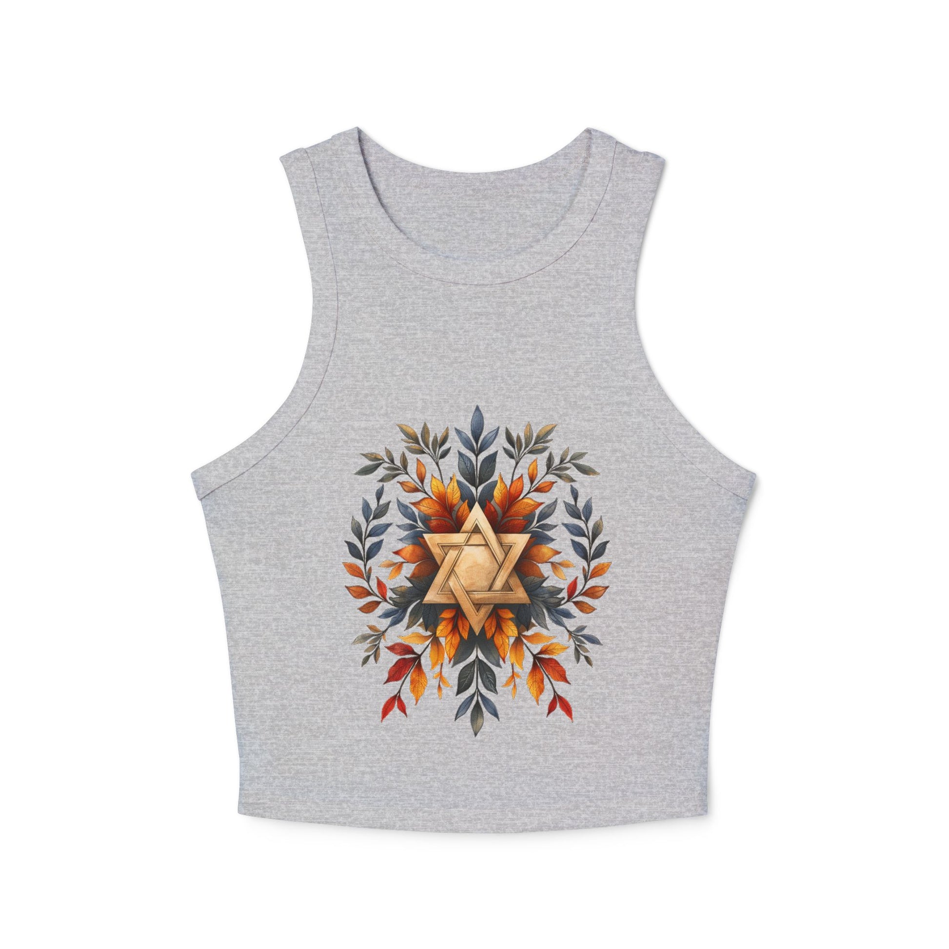 Star of David Wreath Women's Micro Rib Racer Tank Top - American Zionist