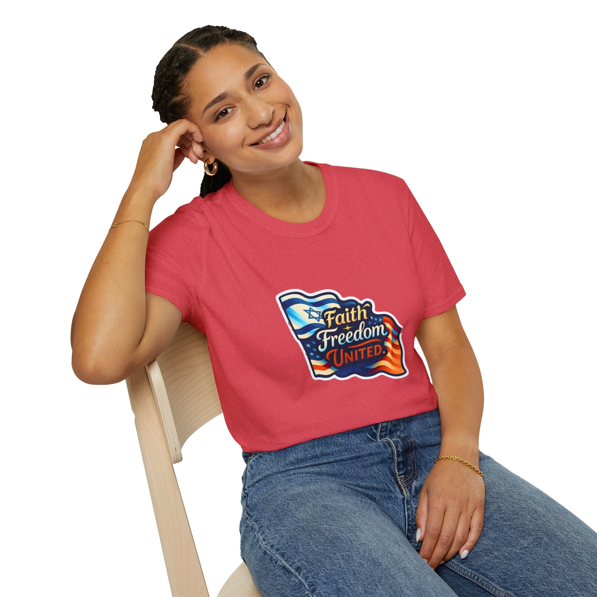Faith Freedom United Unisex Softstyle T-Shirt - American Zionist