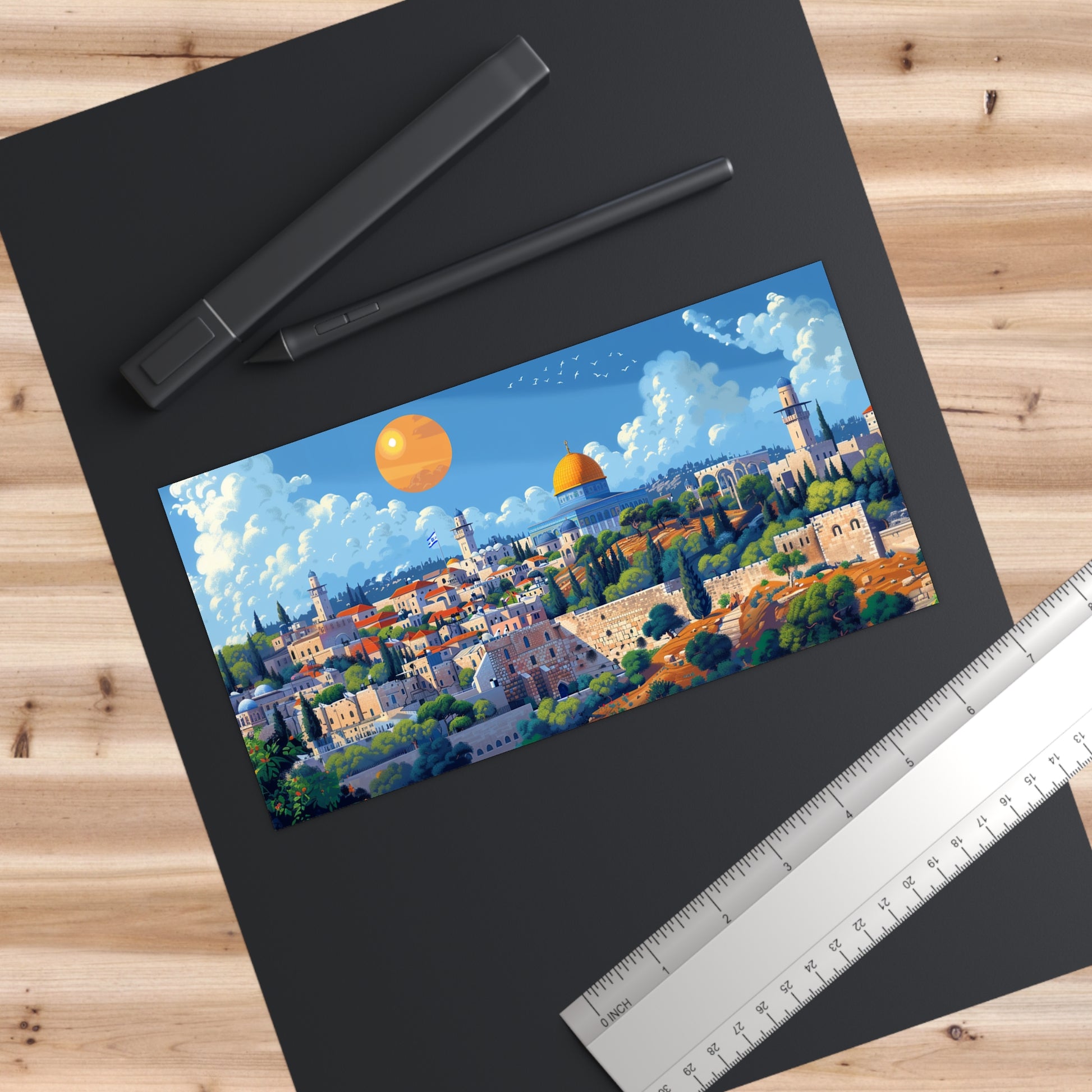 Jerusalem City Skyline Bumper Stickers - American Zionist