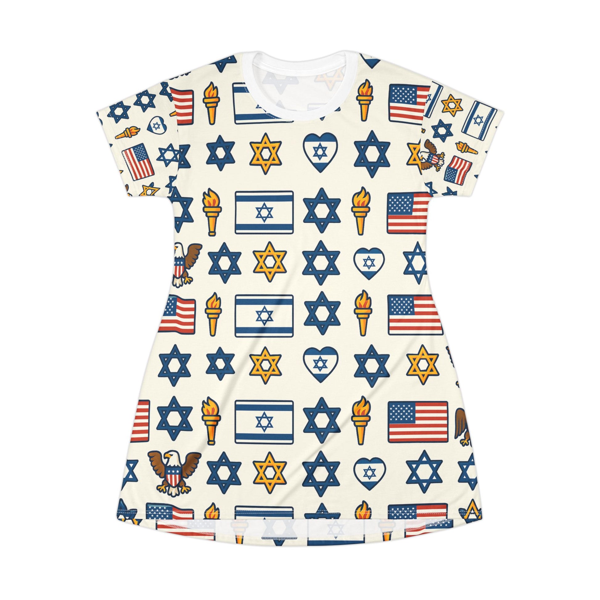 Symbol Of Shared Freedom T-Shirt Dress (AOP) - American Zionist