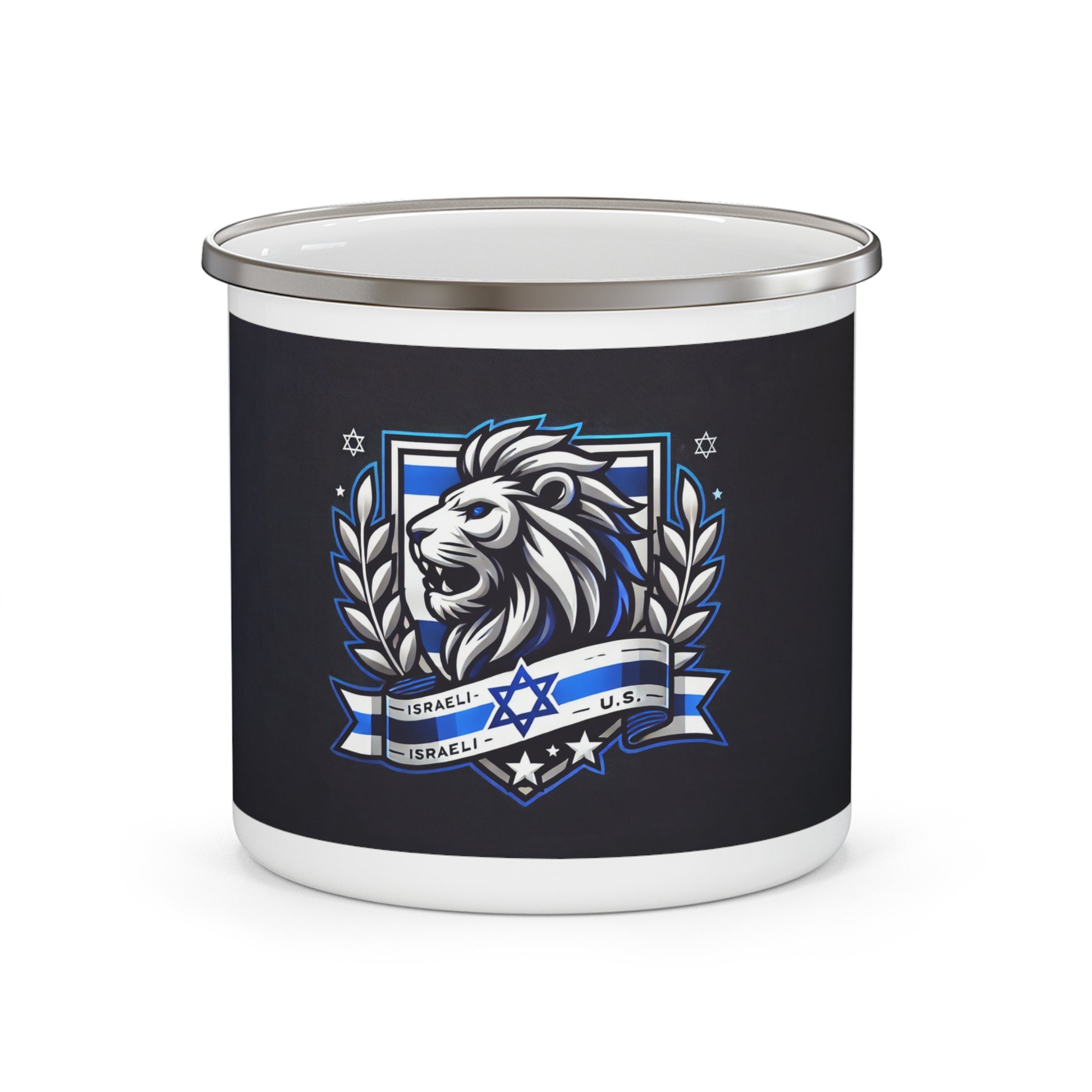 Lion of Judah Crest Enamel Camping Mug - American Zionist