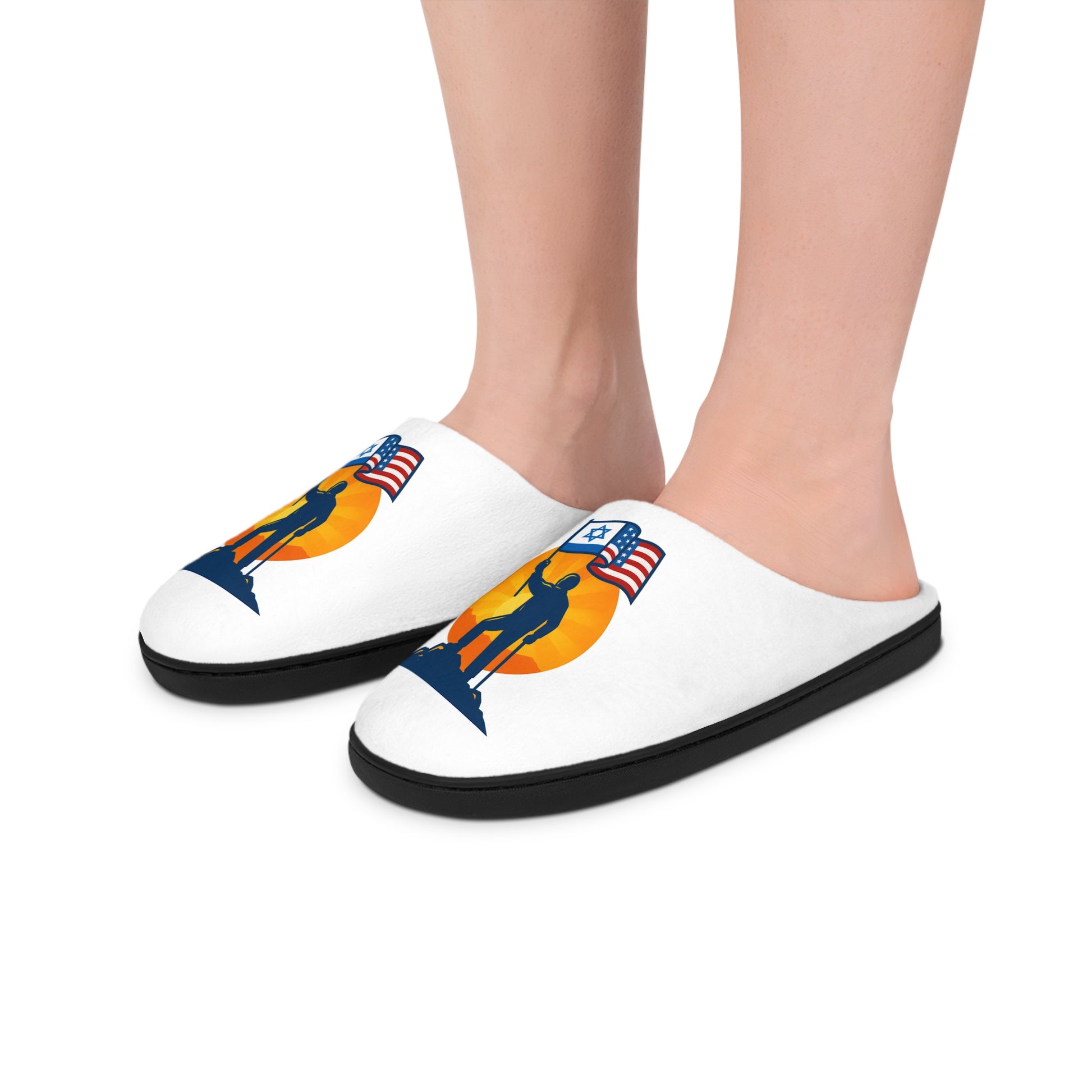 Grandpa Stands for Freedom Men's Indoor Slippers - American Zionist