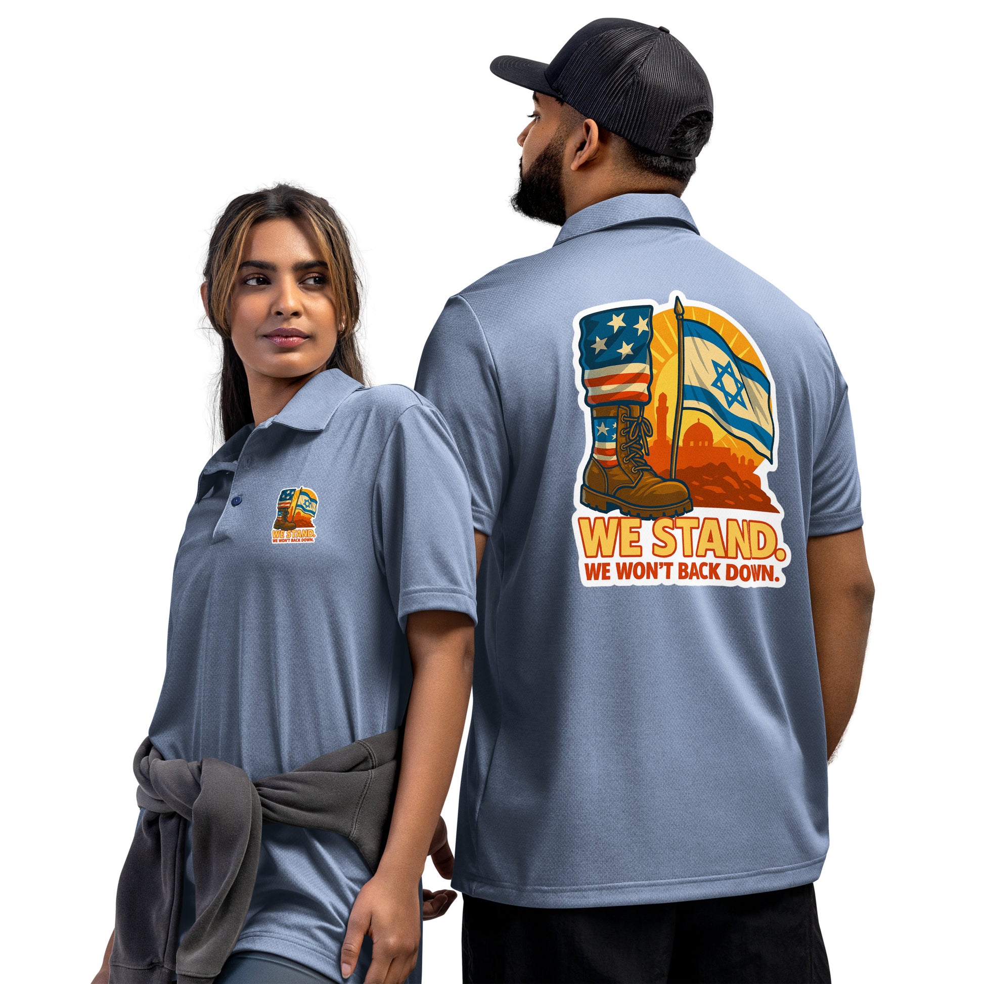 We Stand Adidas Space - Dyed Polo Shirt - American Zionist