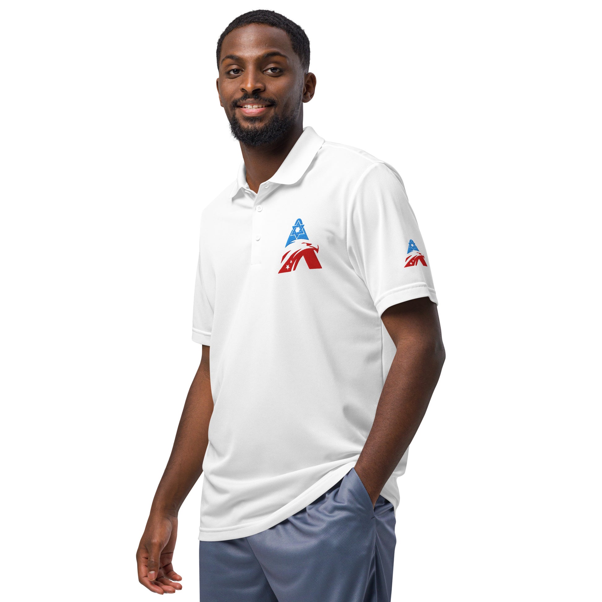 Eagle America Embroidery Adidas Sport Polo - American Zionist