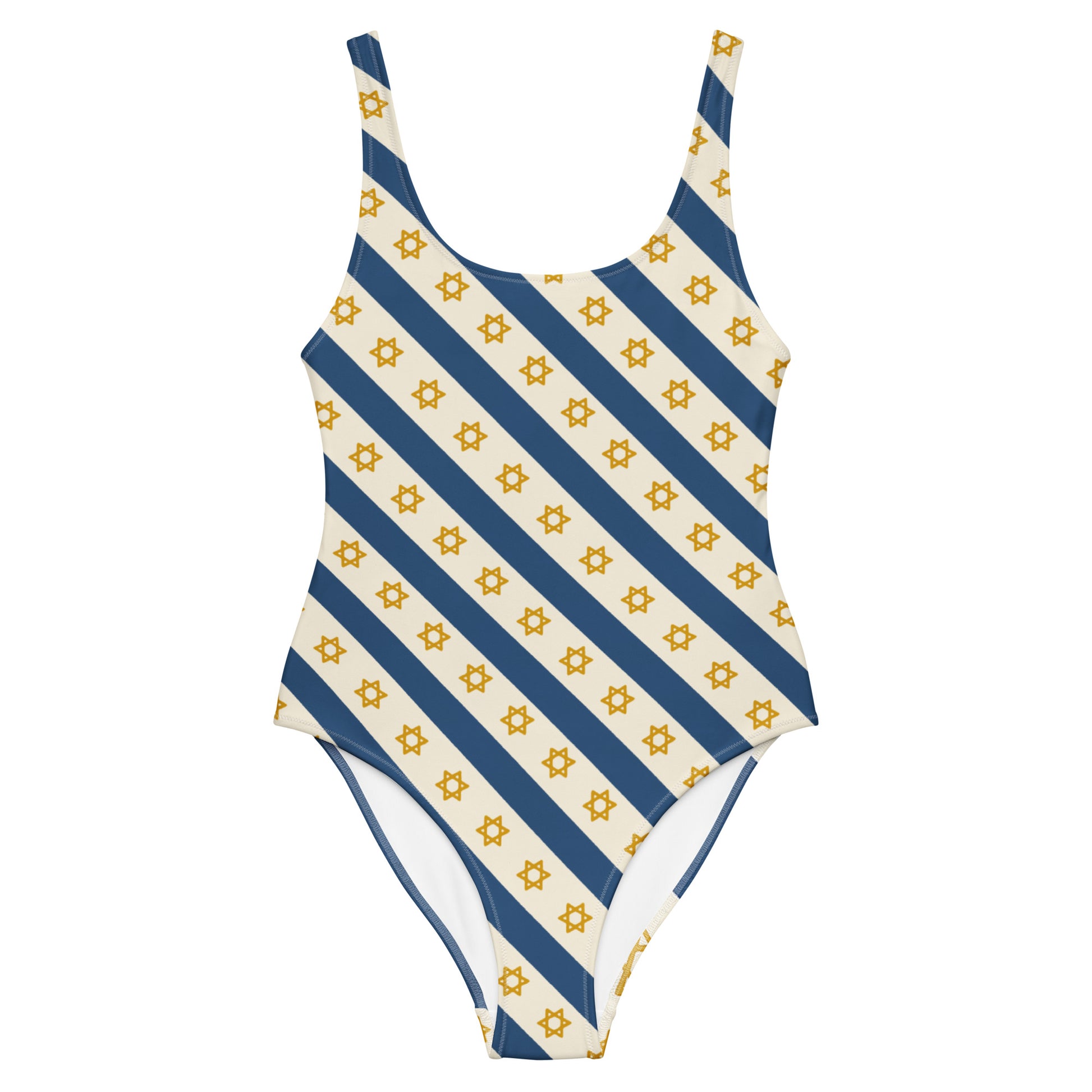 Israel Regalia Stripe All - Over Print One - Piece Swimsuit - American Zionist