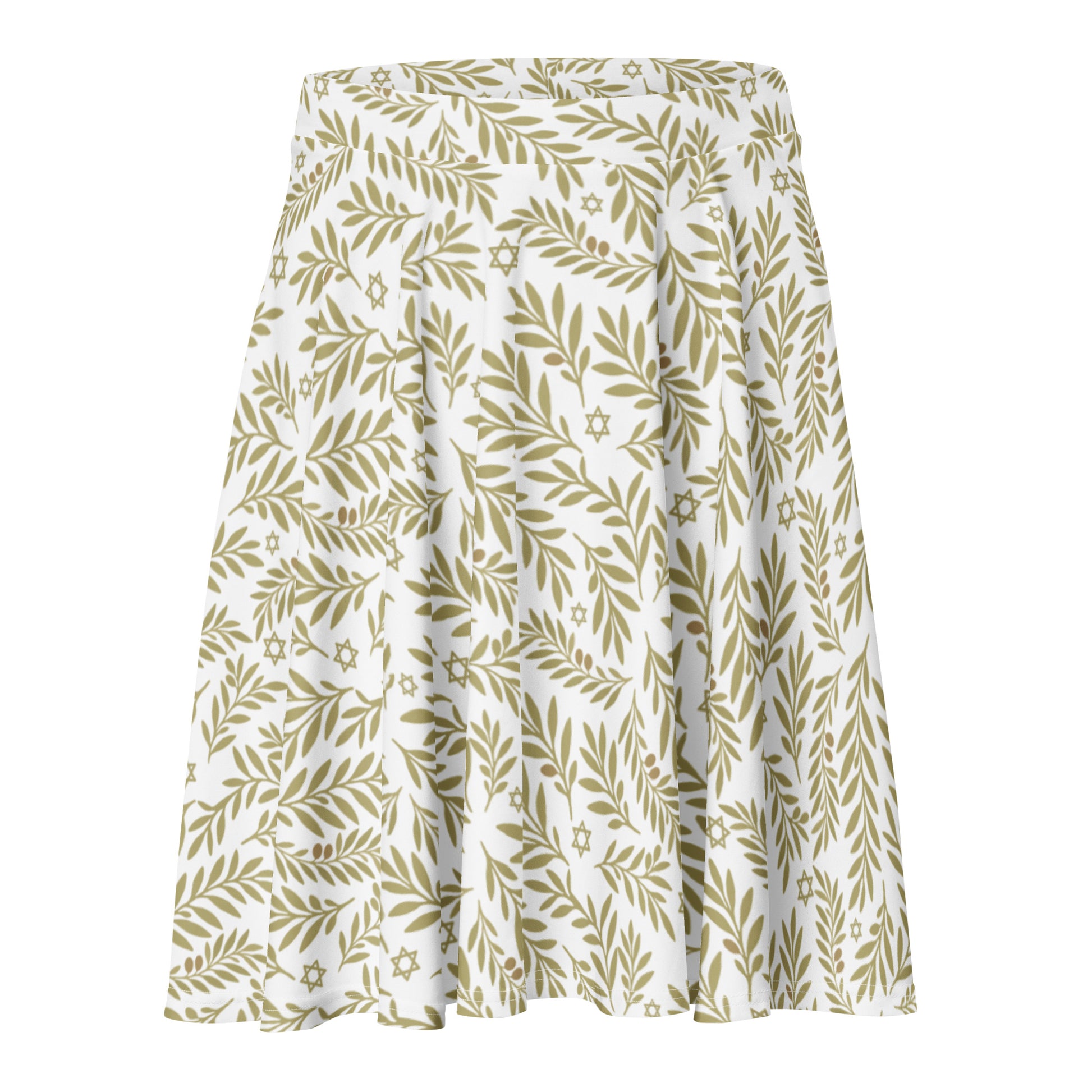 Olive Bloom All - Over Print Skater Skirt - American Zionist