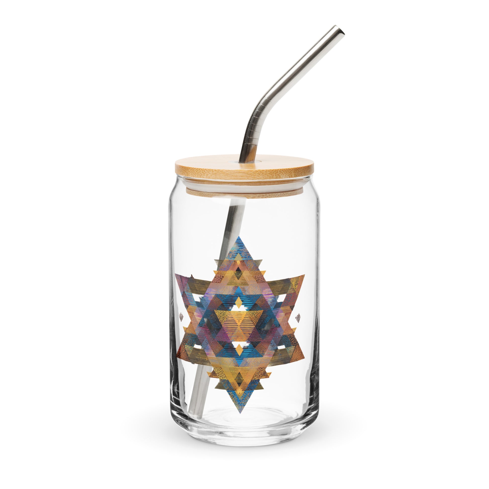 Star of David Geometric Can - Shaped Glass (16 oz) - American Zionist