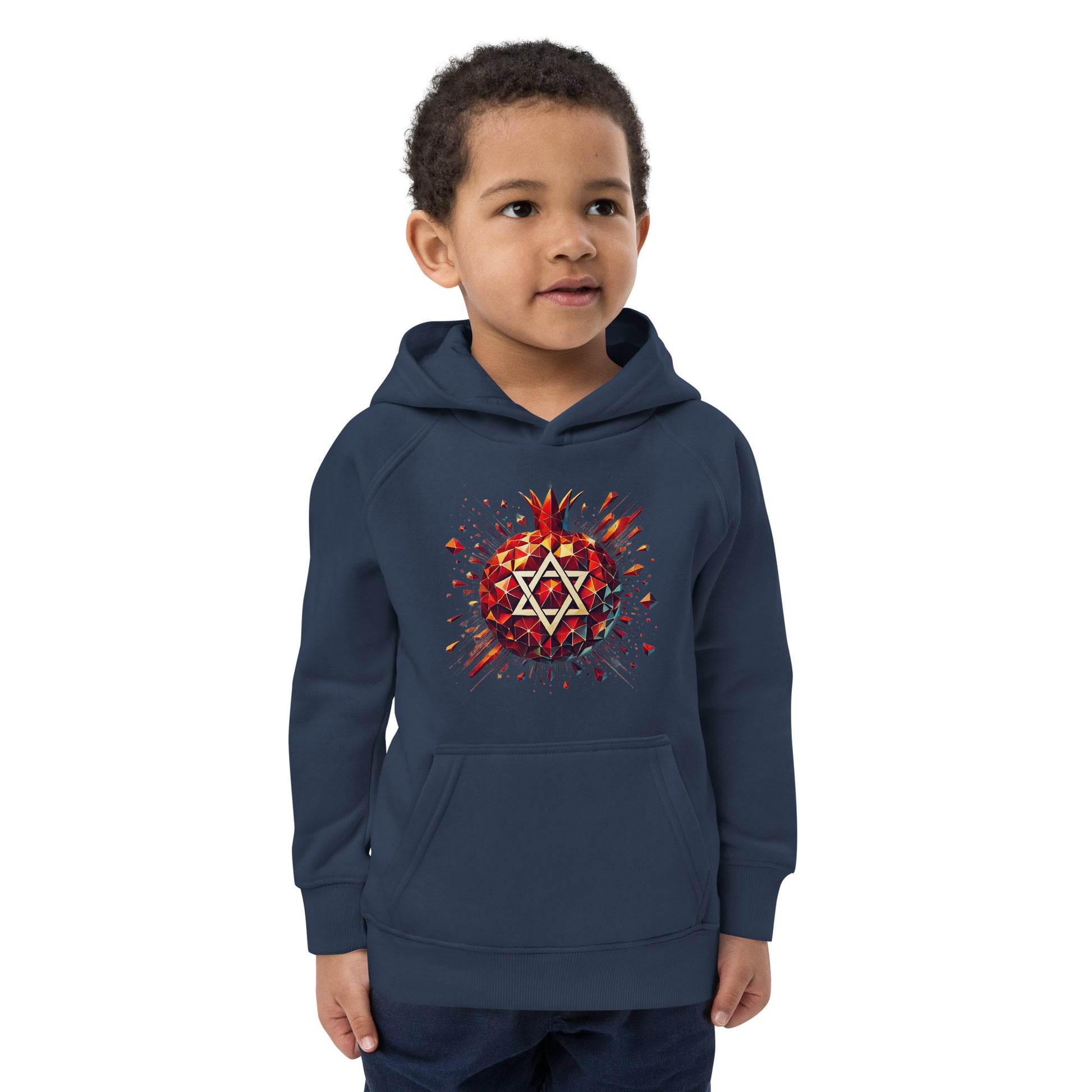 Pomegranate Star of David Kids Eco Hoodie - American Zionist