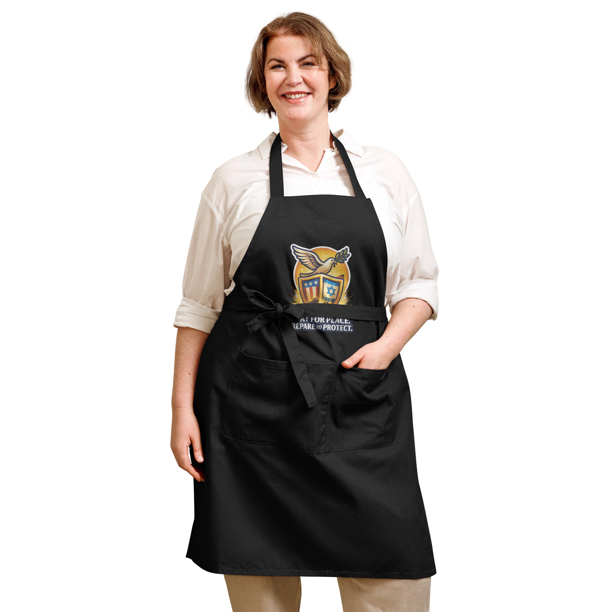 Pray For Peace Organic Cotton Apron - American Zionist