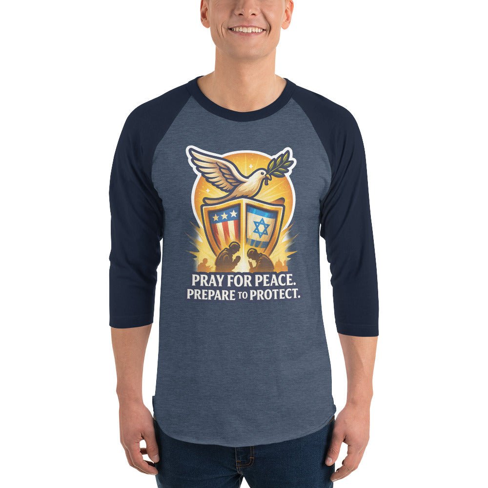 Pray for Peace Unisex 3/4 Sleeve Raglan Shirt - American Zionist