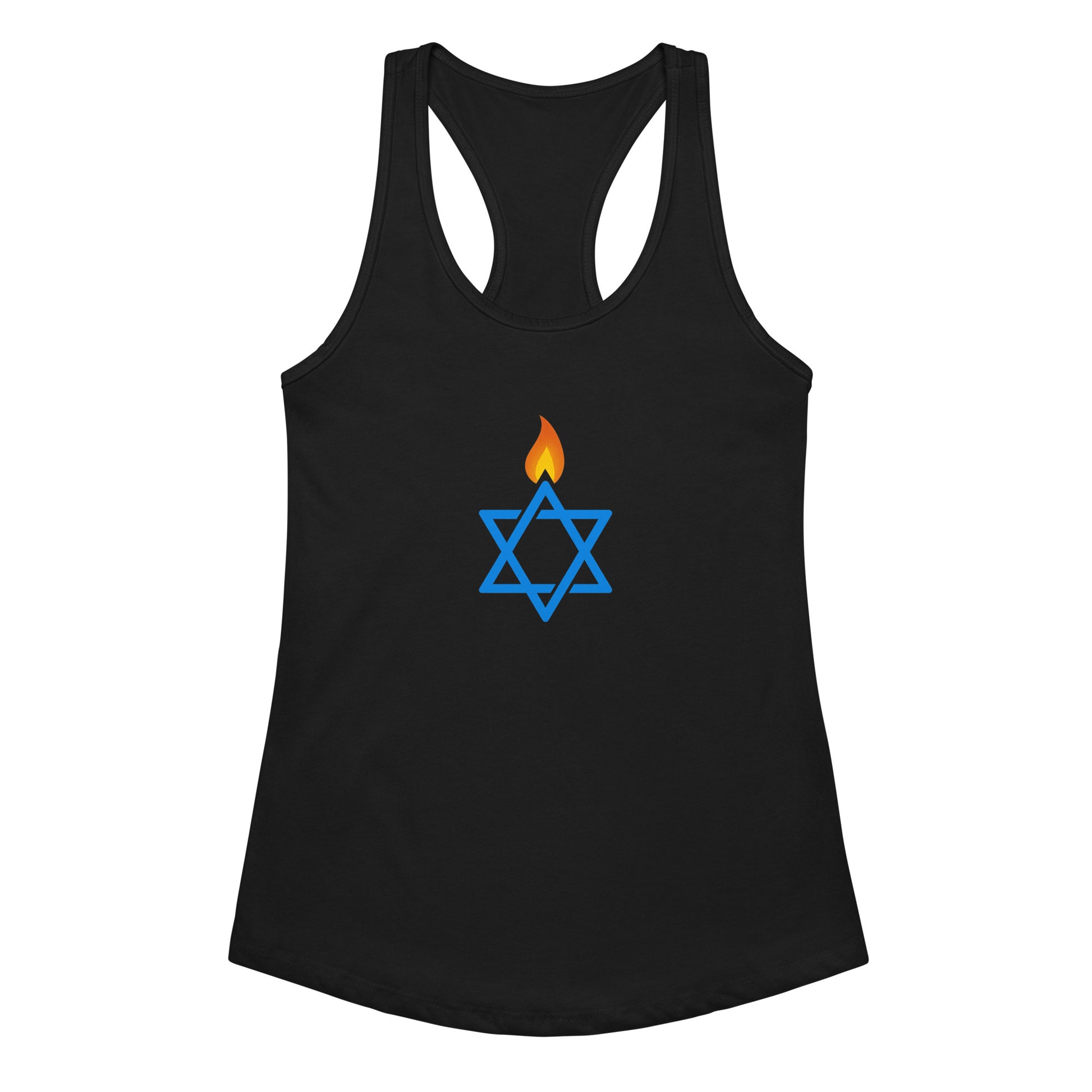 Fire Stars Of David Women's Ideal Racerback Tank Top - American Zionist
