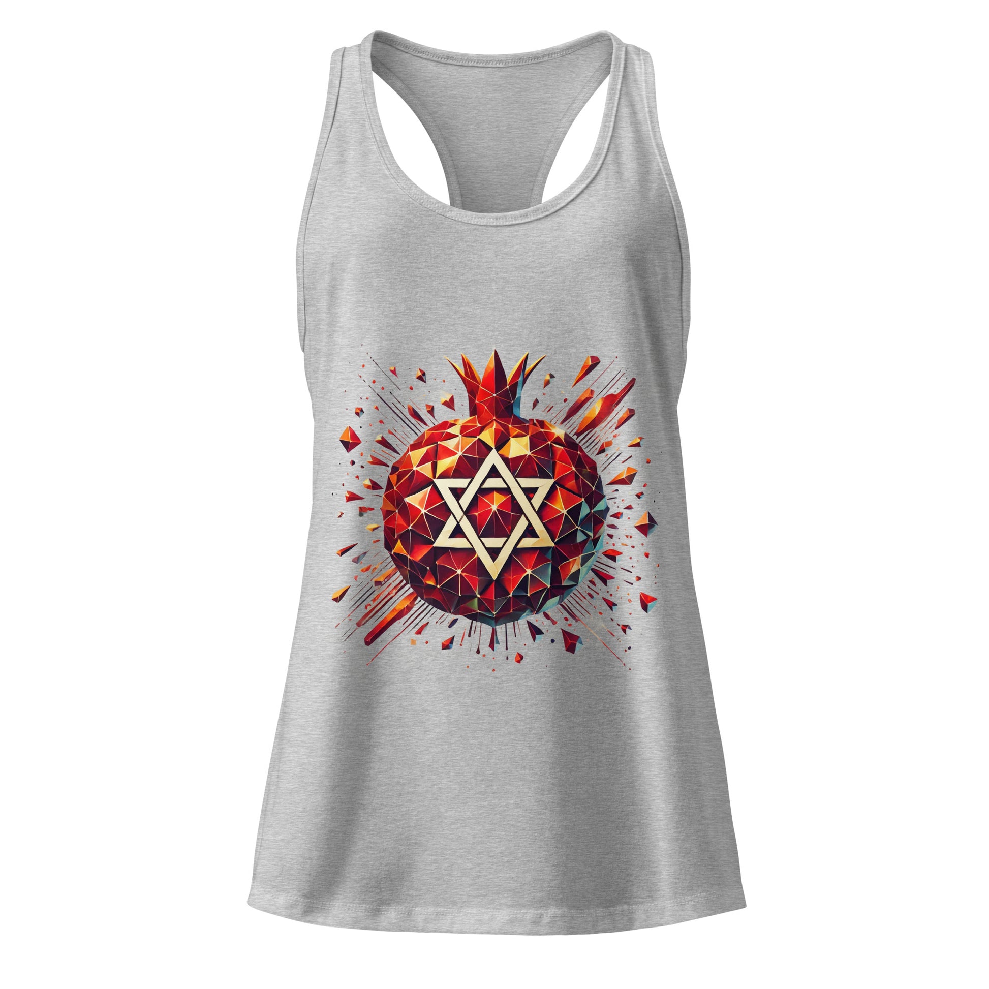 Pomegranate Star of David Women's Ideal Racerback Tank Top - American Zionist