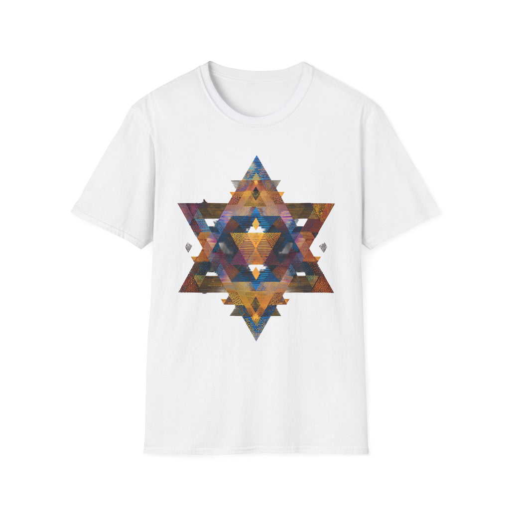 Star of David Geometric Unisex Softstyle T-Shirt - American Zionist