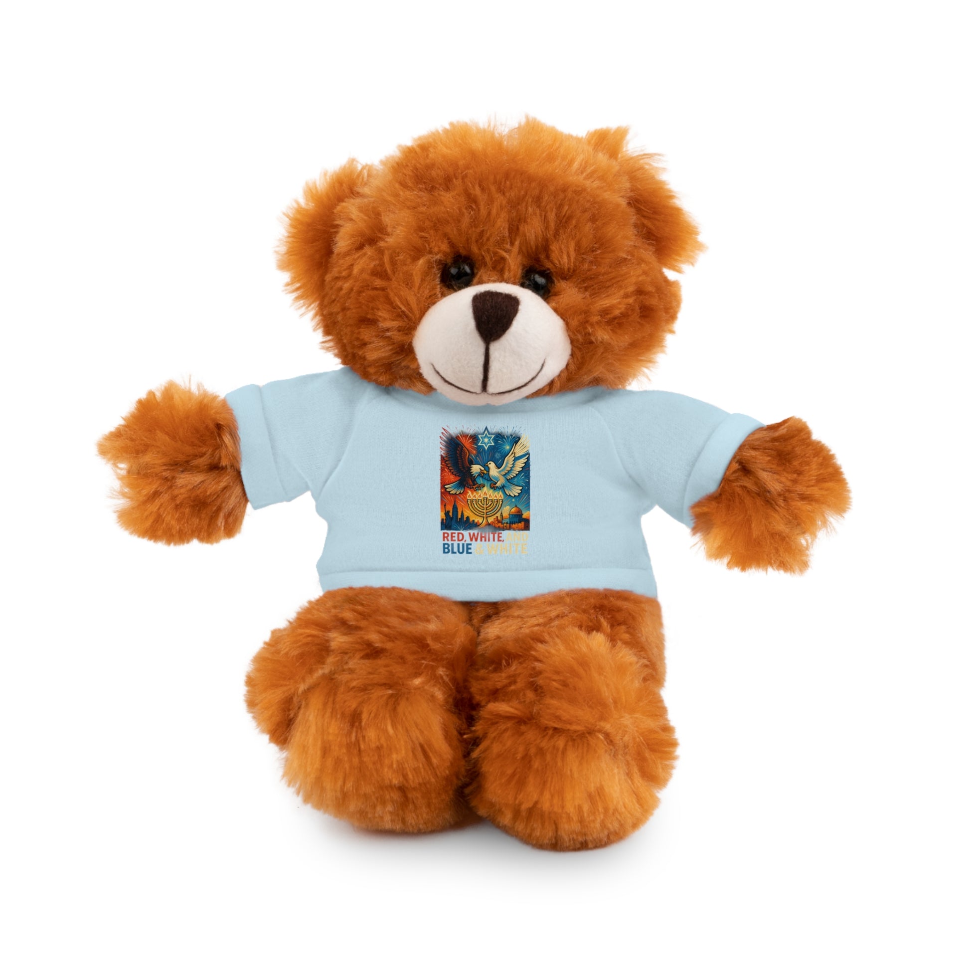 Red White and Blue Stuffed Animals with Tee - American Zionist