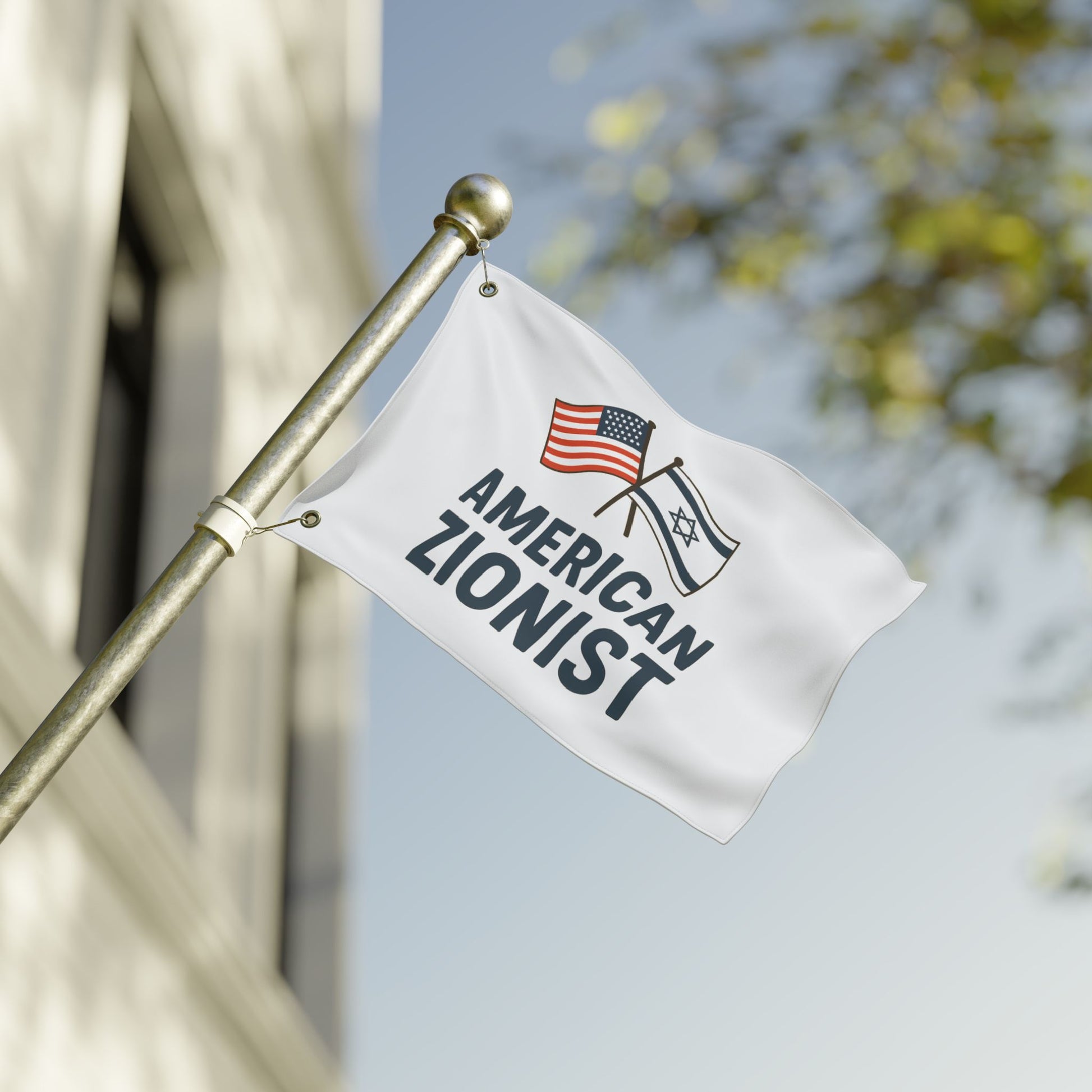 American Zionist: Two Flags Double Sided Flag - American Zionist