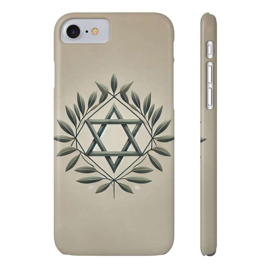 Olive and Star of David Slim Phone Cases - American Zionist