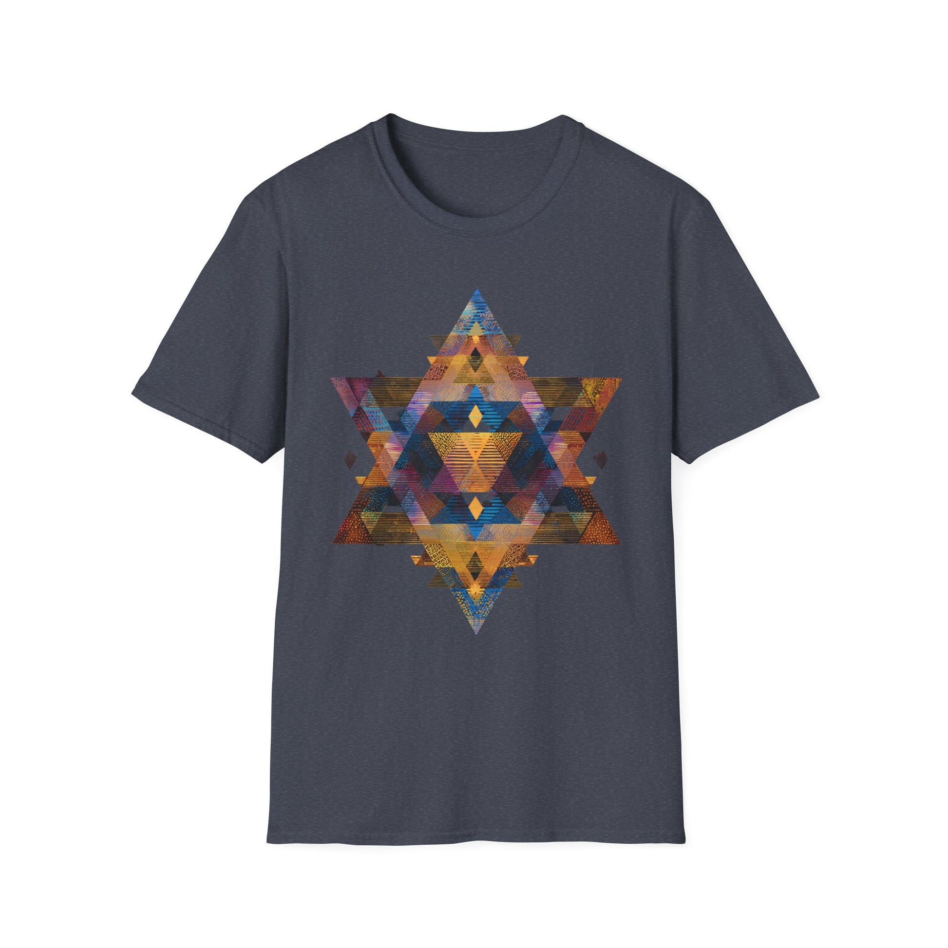 Star of David Geometric Unisex Softstyle T-Shirt - American Zionist