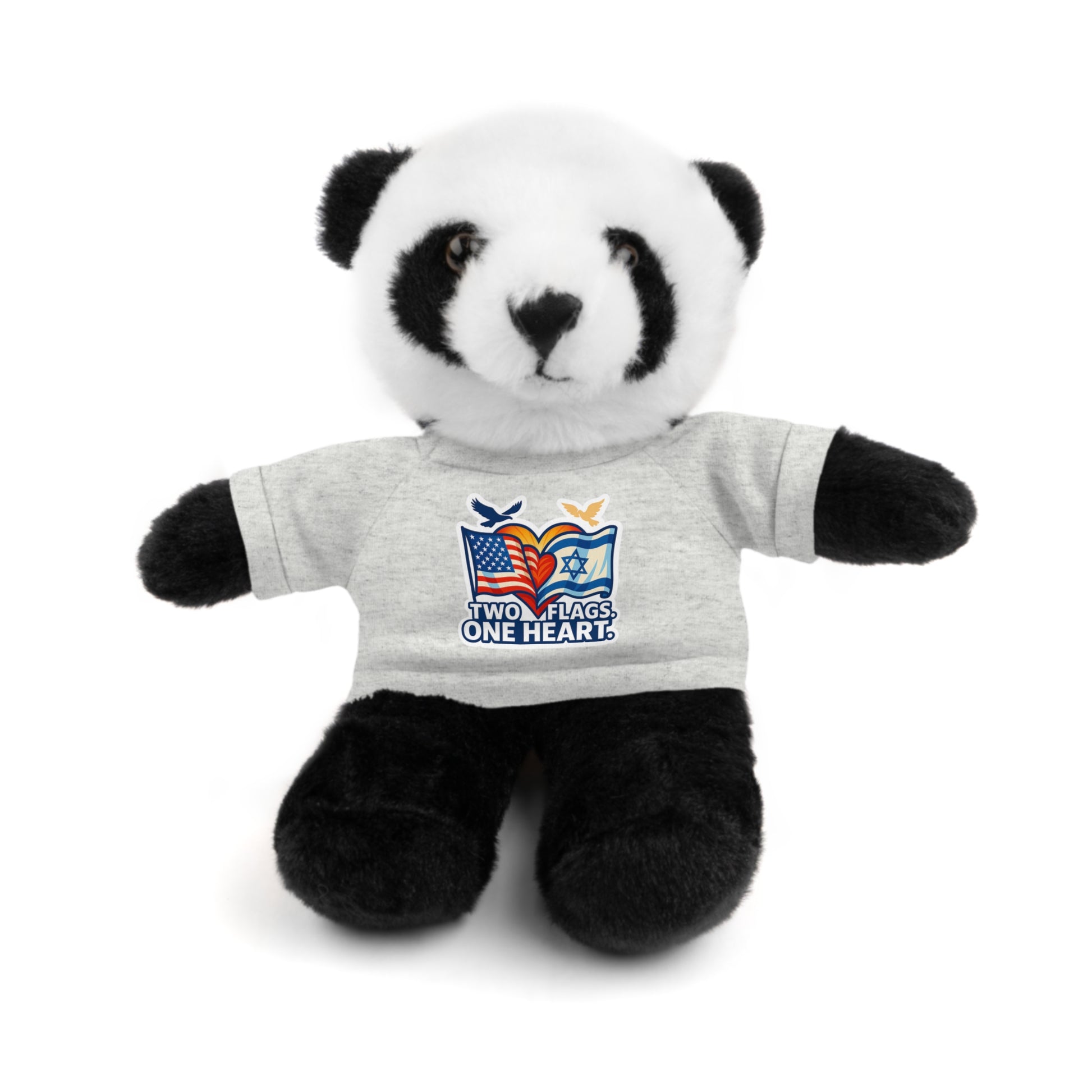 Two Flags. One Heart Stuffed Animals with Tee - American Zionist
