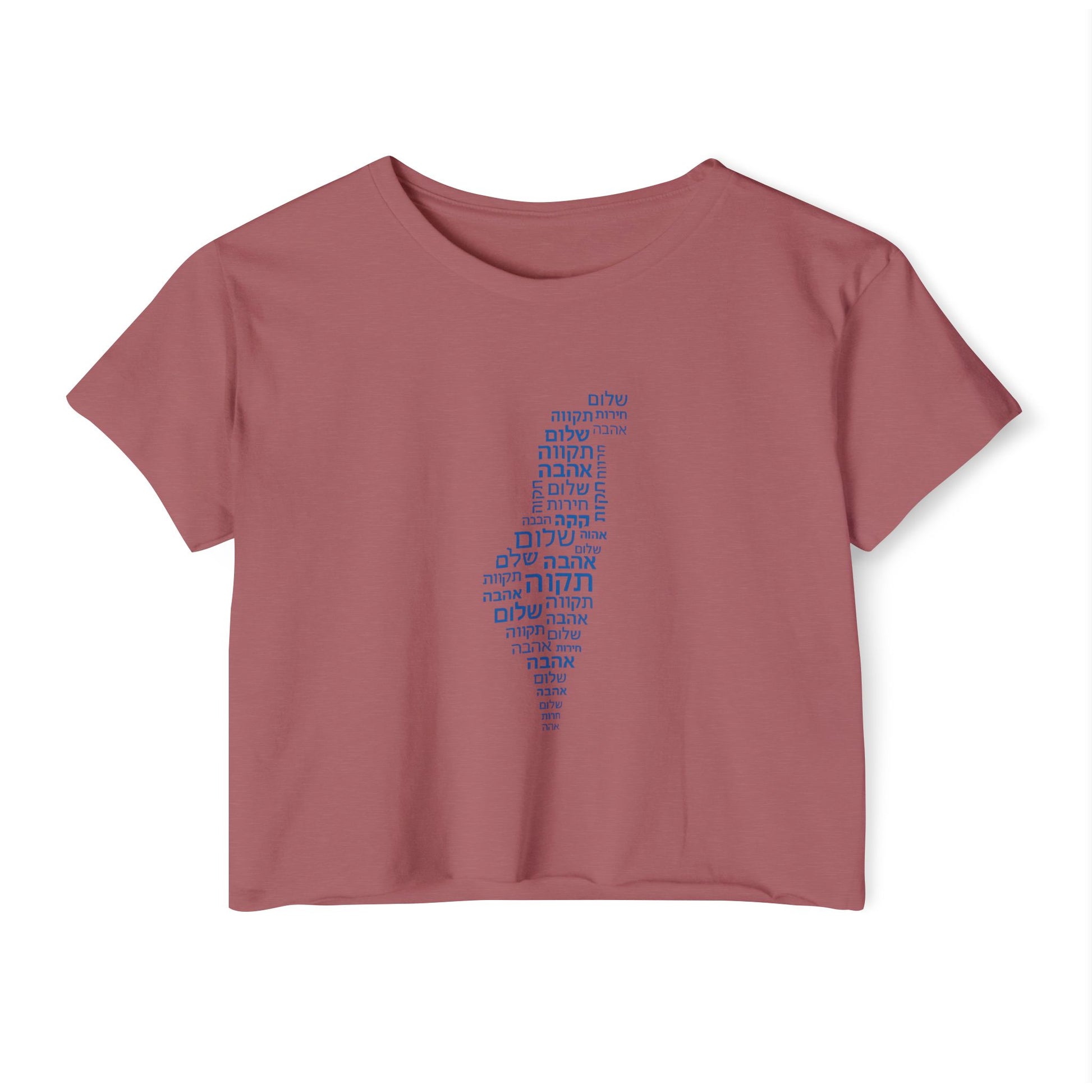 Hebrew Letters Women's Festival Crop Top - American Zionist