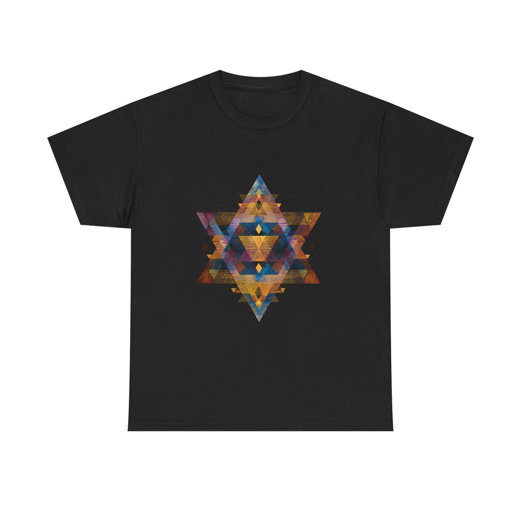 Star of David Geometric Unisex Heavy Cotton Tee - American Zionist