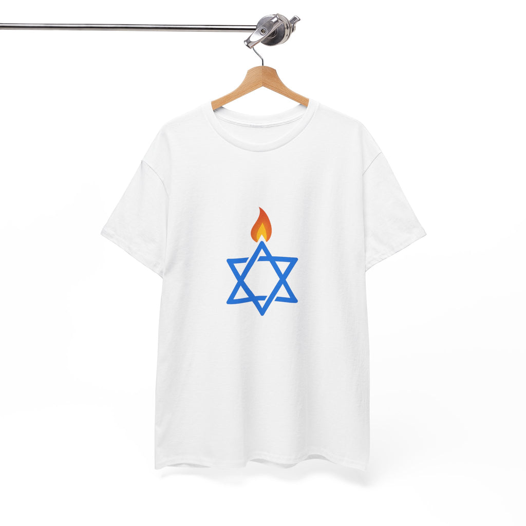 Fire Stars Of David Unisex Heavy Cotton Tee - American Zionist