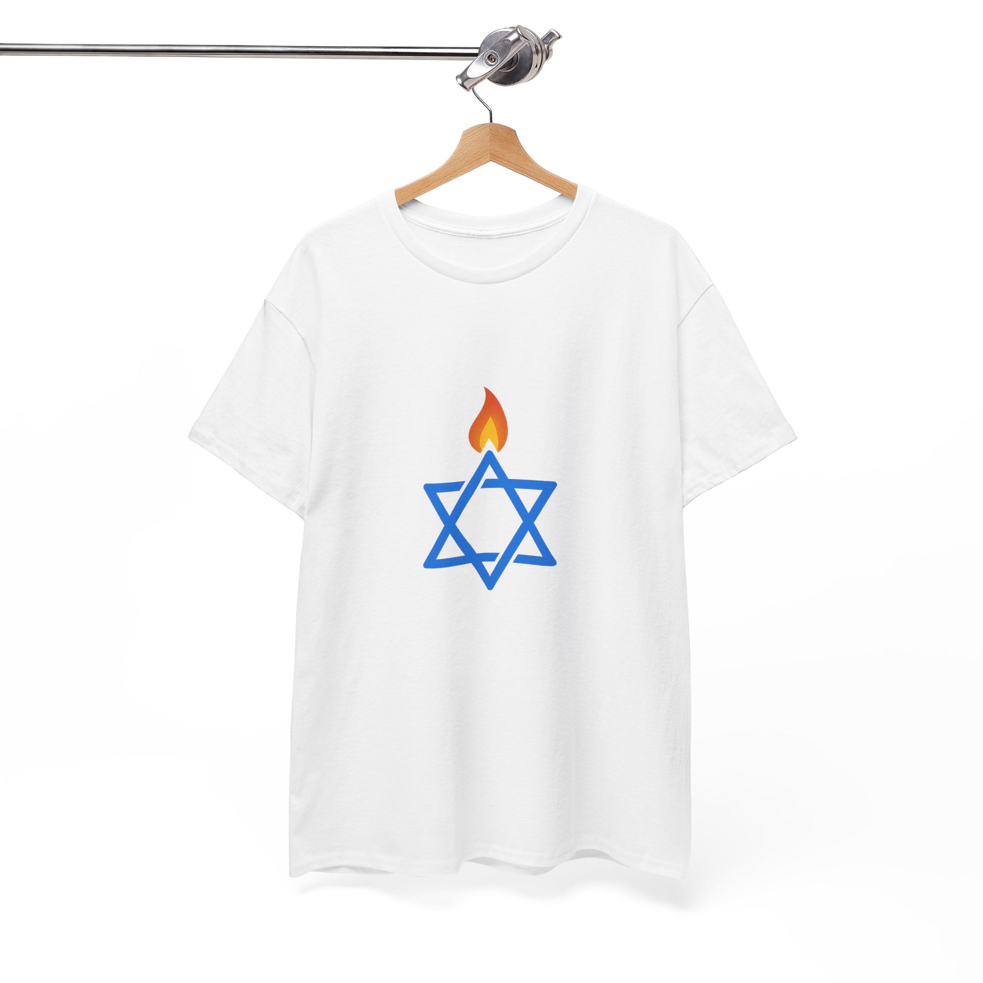 Fire Stars Of David Unisex Heavy Cotton Tee - American Zionist