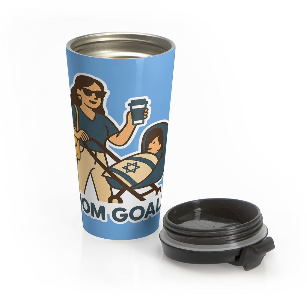 Mom Goals Stainless Steel Travel Mug - American Zionist