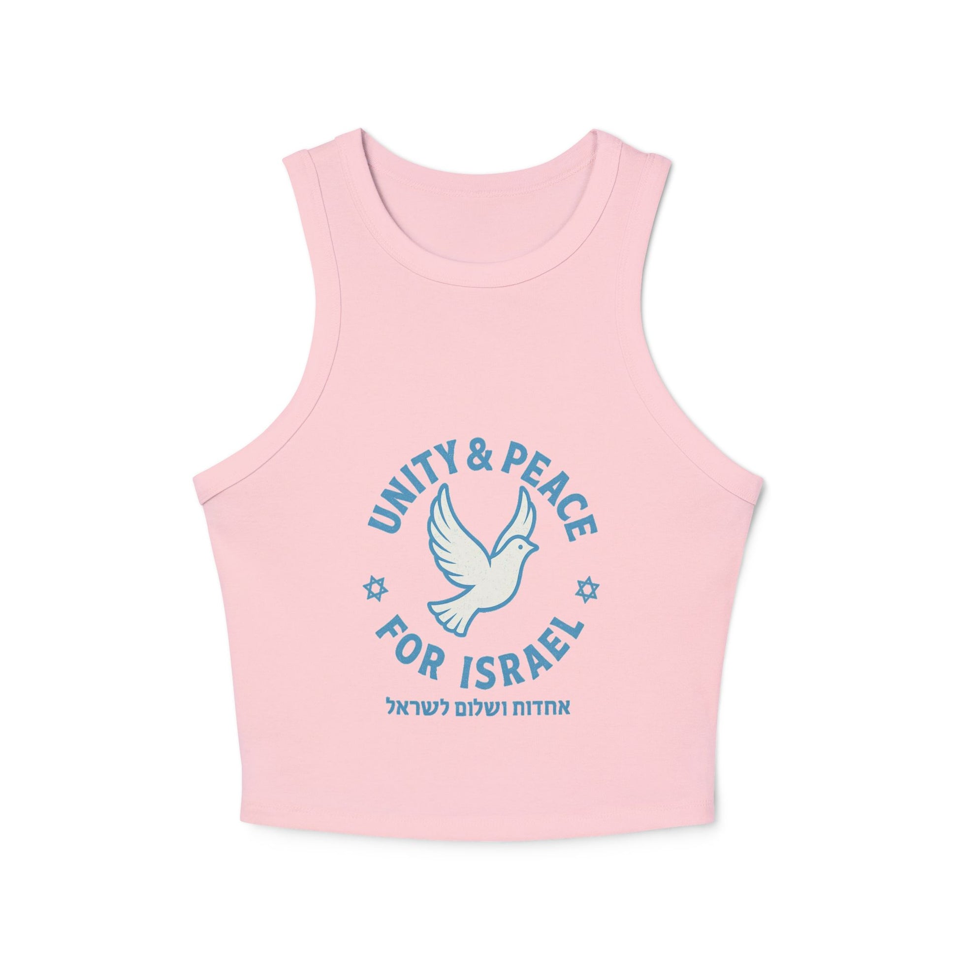 Unity Peace For Israel Women's Micro Rib Racer Tank Top - American Zionist