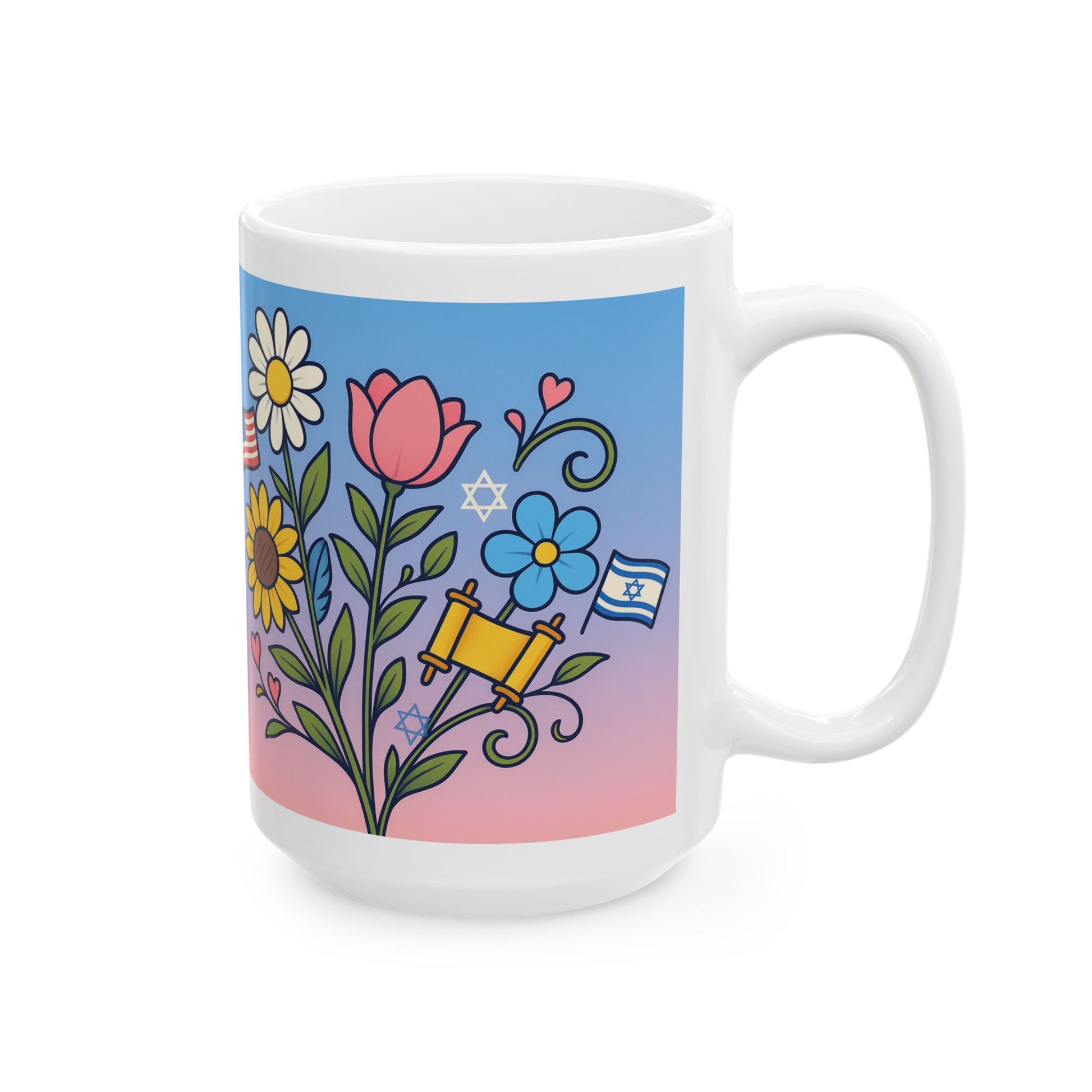 Flourish With Freedom Ceramic Mug 11oz, 15oz - American Zionist